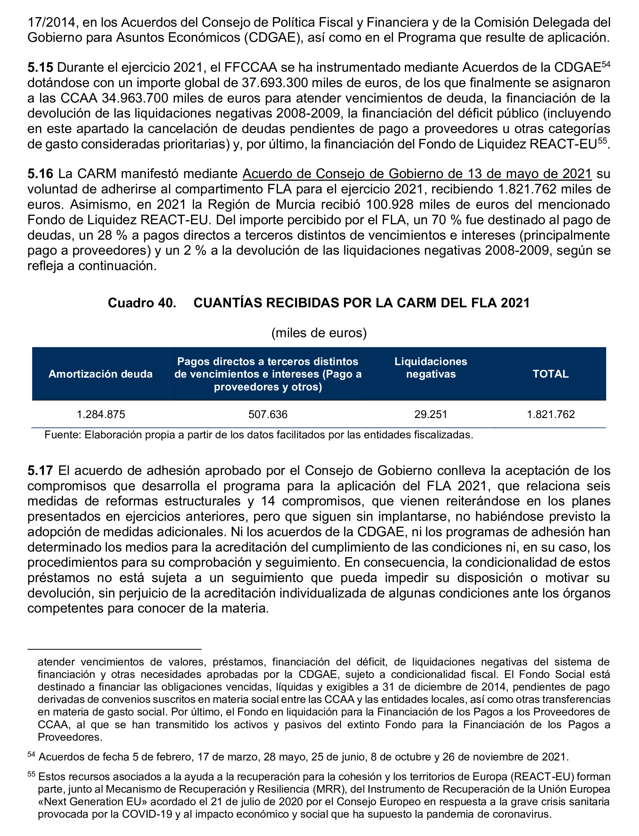 Imagen del artículo Resolución de 24 de septiembre de 2024, aprobada por la Comisión Mixta para las Relaciones con el Tribunal de Cuentas, en relación con el Informe de fiscalización de la Cuenta General y del resto de cuentas anuales del sector público de la Comunidad Autónoma de la Región de Murcia, ejercicio 2021.