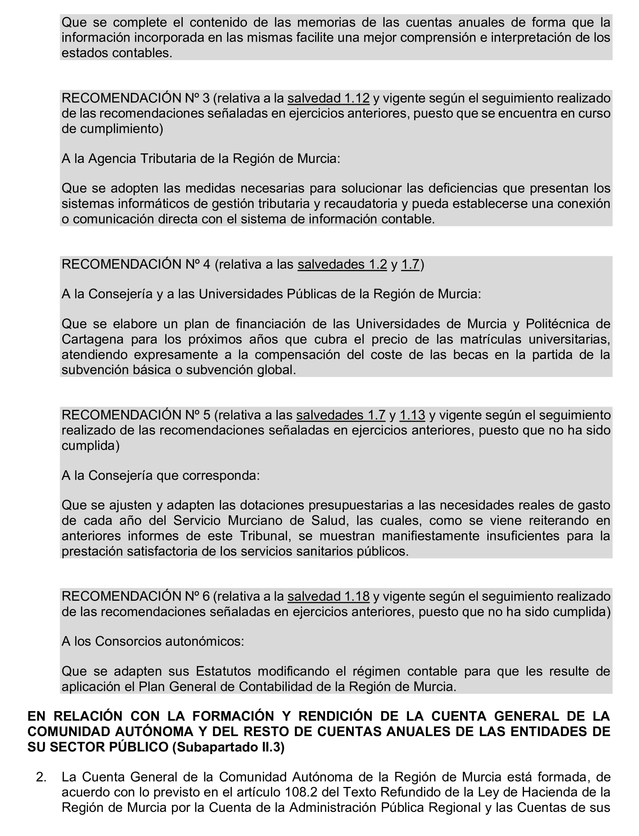 Imagen del artículo Resolución de 24 de septiembre de 2024, aprobada por la Comisión Mixta para las Relaciones con el Tribunal de Cuentas, en relación con el Informe de fiscalización de la Cuenta General y del resto de cuentas anuales del sector público de la Comunidad Autónoma de la Región de Murcia, ejercicio 2021.