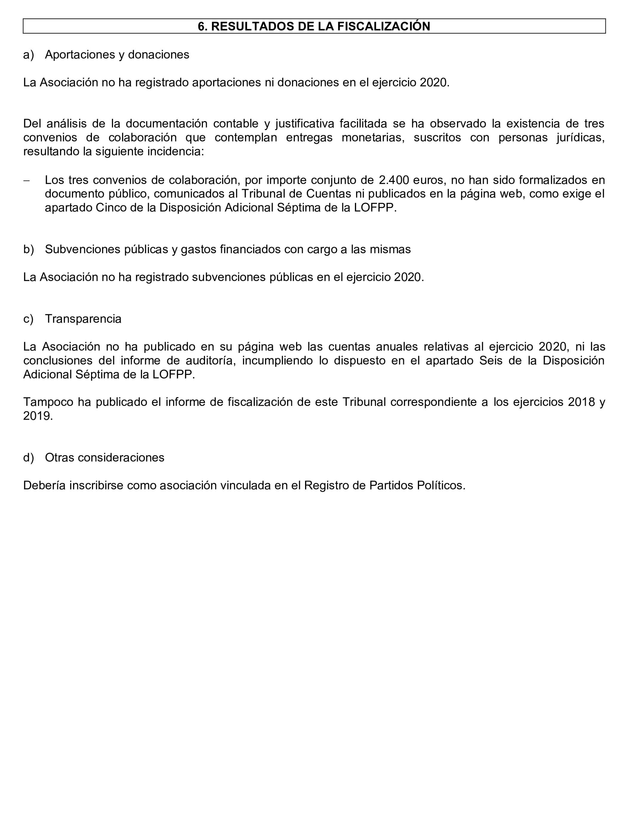 Imagen del artículo Resolución de 24 de septiembre de 2024, aprobada por la Comisión Mixta para las Relaciones con el Tribunal de Cuentas, en relación con el Informe de fiscalización de las aportaciones percibidas por las fundaciones y demás entidades vinculadas o dependientes de los partidos políticos y de los gastos de programas y actividades de estas financiados con cargo a subvenciones públicas, ejercicio 2020.