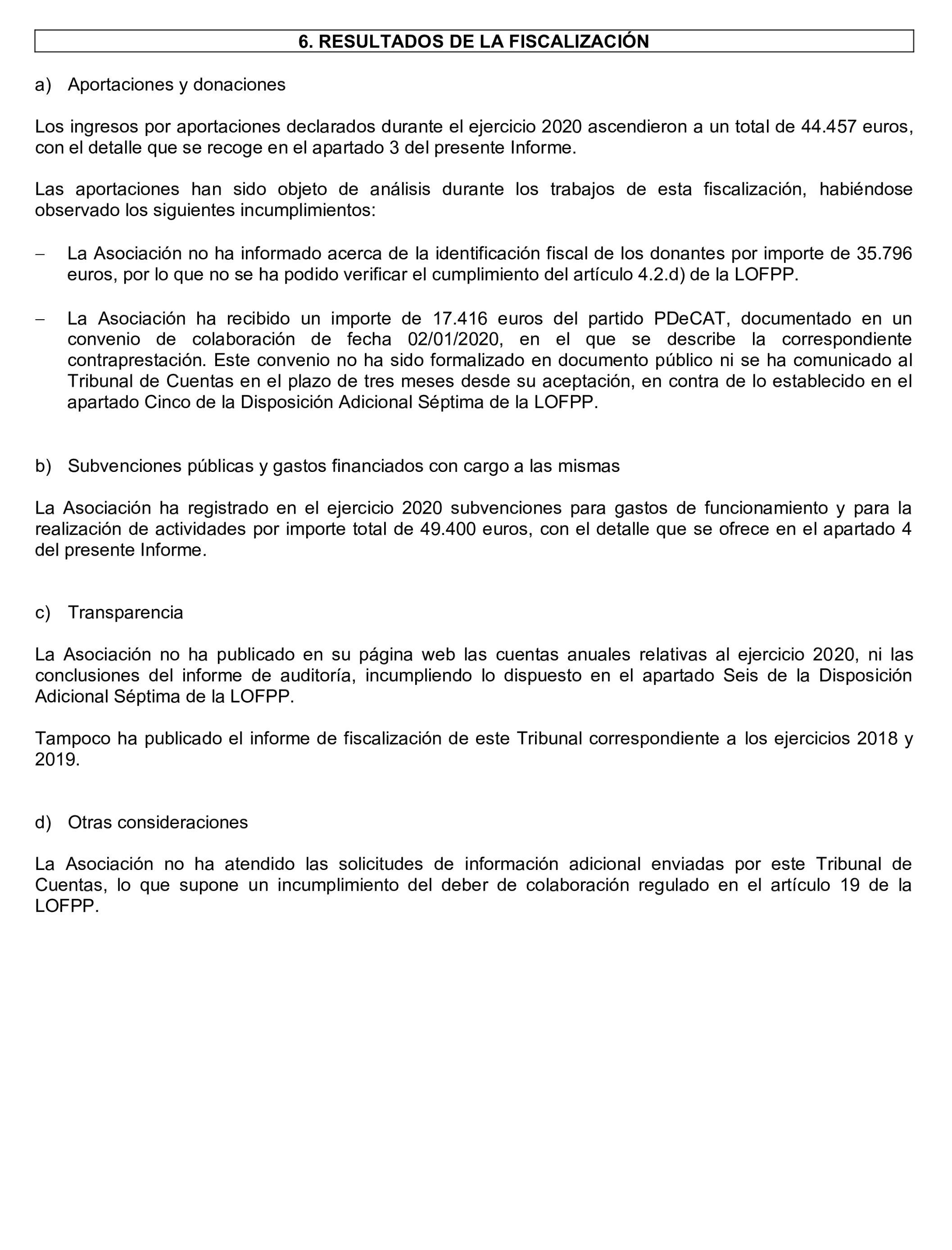 Imagen del artículo Resolución de 24 de septiembre de 2024, aprobada por la Comisión Mixta para las Relaciones con el Tribunal de Cuentas, en relación con el Informe de fiscalización de las aportaciones percibidas por las fundaciones y demás entidades vinculadas o dependientes de los partidos políticos y de los gastos de programas y actividades de estas financiados con cargo a subvenciones públicas, ejercicio 2020.