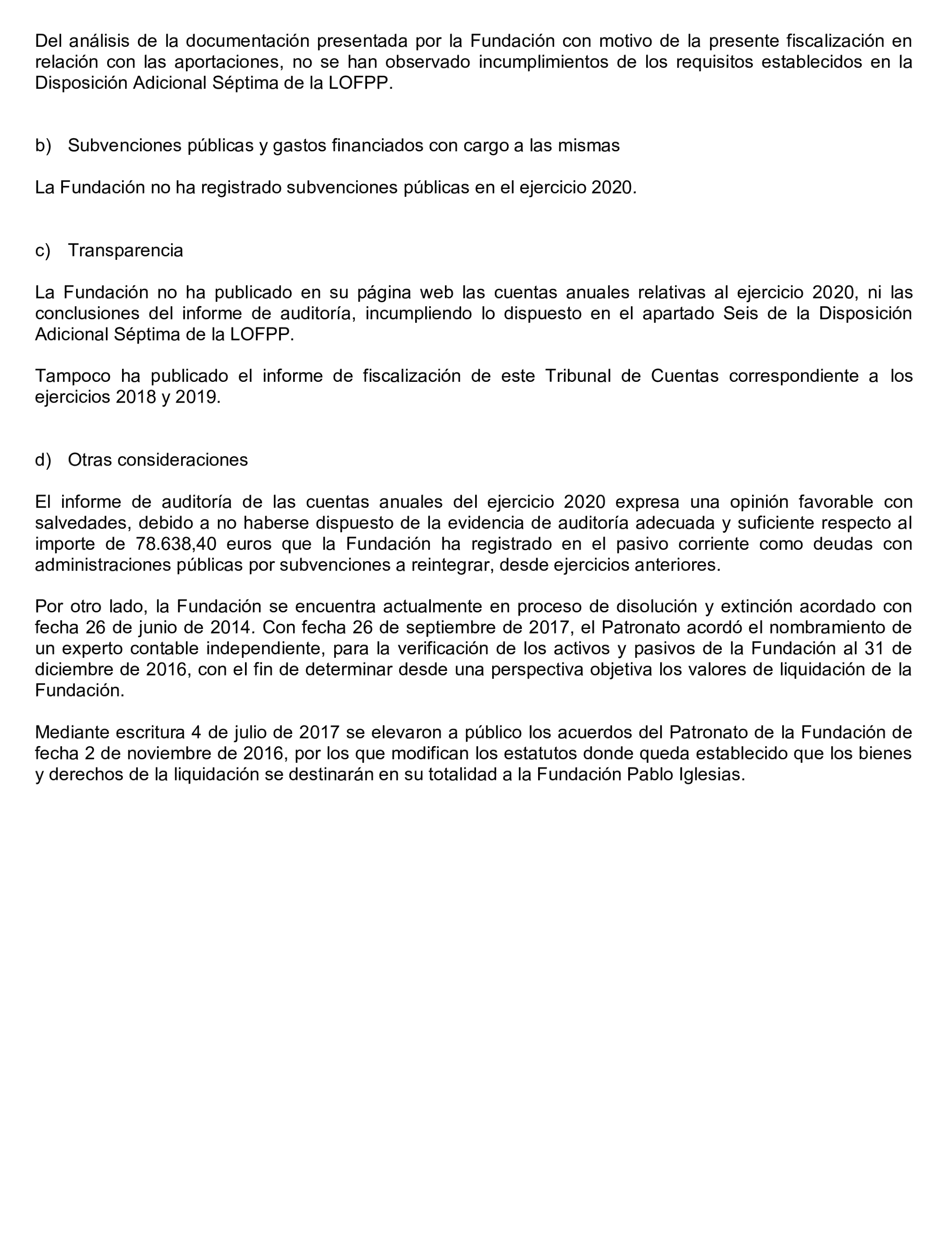 Imagen del artículo Resolución de 24 de septiembre de 2024, aprobada por la Comisión Mixta para las Relaciones con el Tribunal de Cuentas, en relación con el Informe de fiscalización de las aportaciones percibidas por las fundaciones y demás entidades vinculadas o dependientes de los partidos políticos y de los gastos de programas y actividades de estas financiados con cargo a subvenciones públicas, ejercicio 2020.