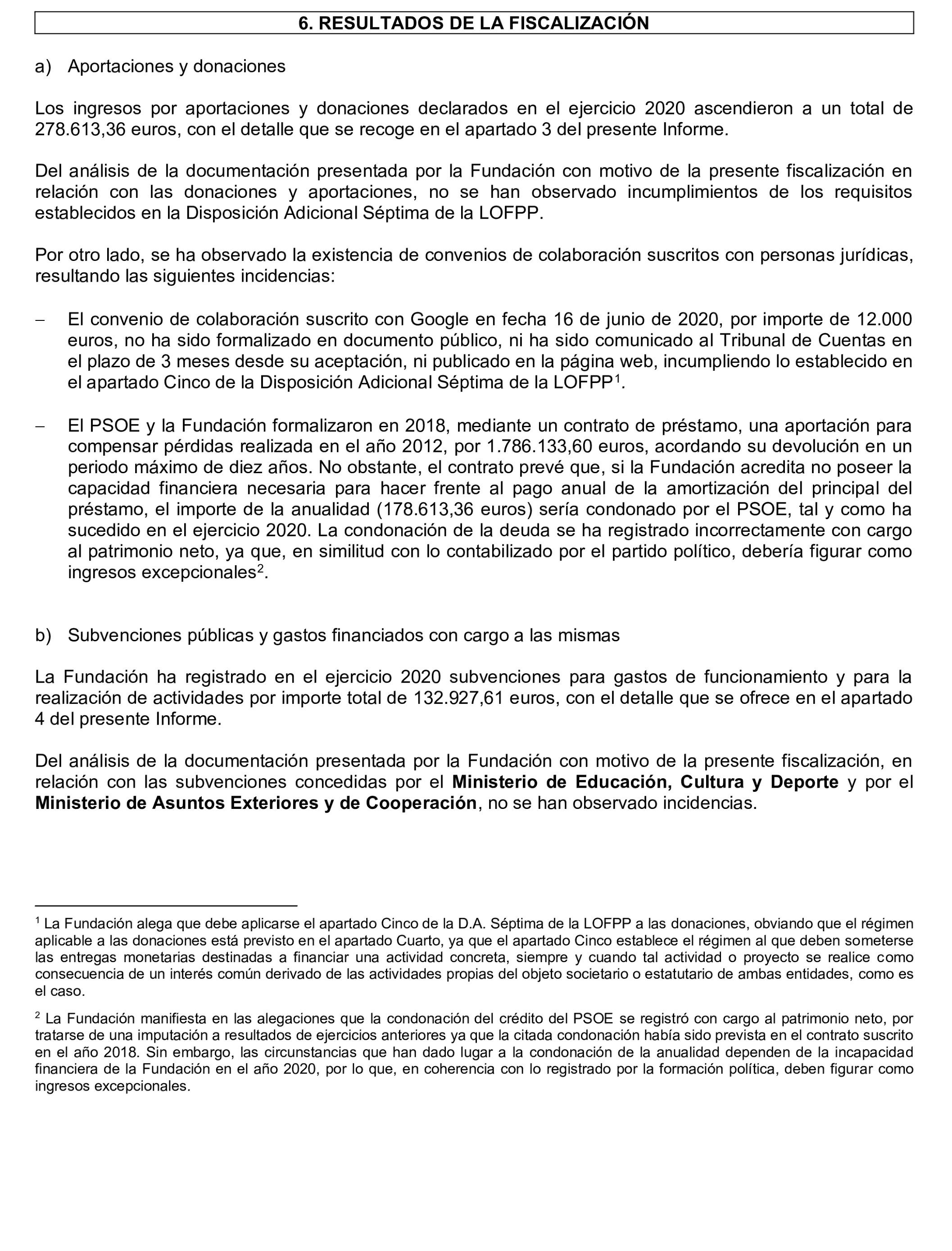 Imagen del artículo Resolución de 24 de septiembre de 2024, aprobada por la Comisión Mixta para las Relaciones con el Tribunal de Cuentas, en relación con el Informe de fiscalización de las aportaciones percibidas por las fundaciones y demás entidades vinculadas o dependientes de los partidos políticos y de los gastos de programas y actividades de estas financiados con cargo a subvenciones públicas, ejercicio 2020.