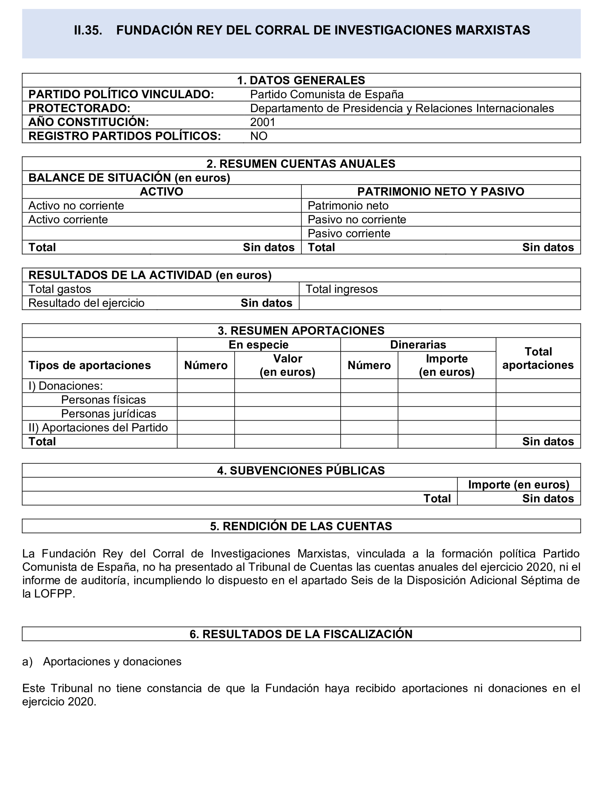 Imagen del artículo Resolución de 24 de septiembre de 2024, aprobada por la Comisión Mixta para las Relaciones con el Tribunal de Cuentas, en relación con el Informe de fiscalización de las aportaciones percibidas por las fundaciones y demás entidades vinculadas o dependientes de los partidos políticos y de los gastos de programas y actividades de estas financiados con cargo a subvenciones públicas, ejercicio 2020.