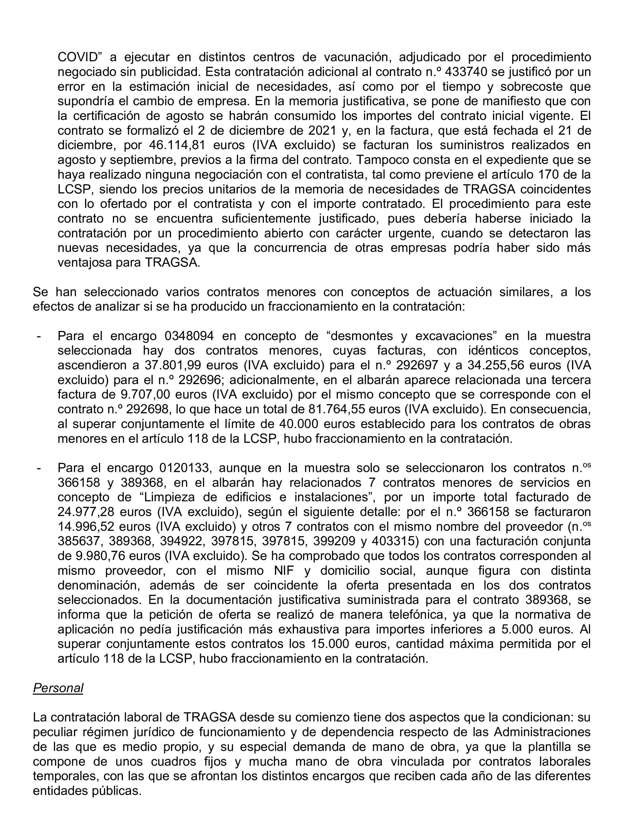 Imagen del artículo Resolución de 22 de octubre de 2024, aprobada por la Comisión Mixta para las Relaciones con el Tribunal de Cuentas, en relación con el Informe de fiscalización de la actividad de la Empresa de Transformación Agraria, SA, S.M.E., M.P. (TRAGSA) como medio propio, ejercicios 2021 y 2022.