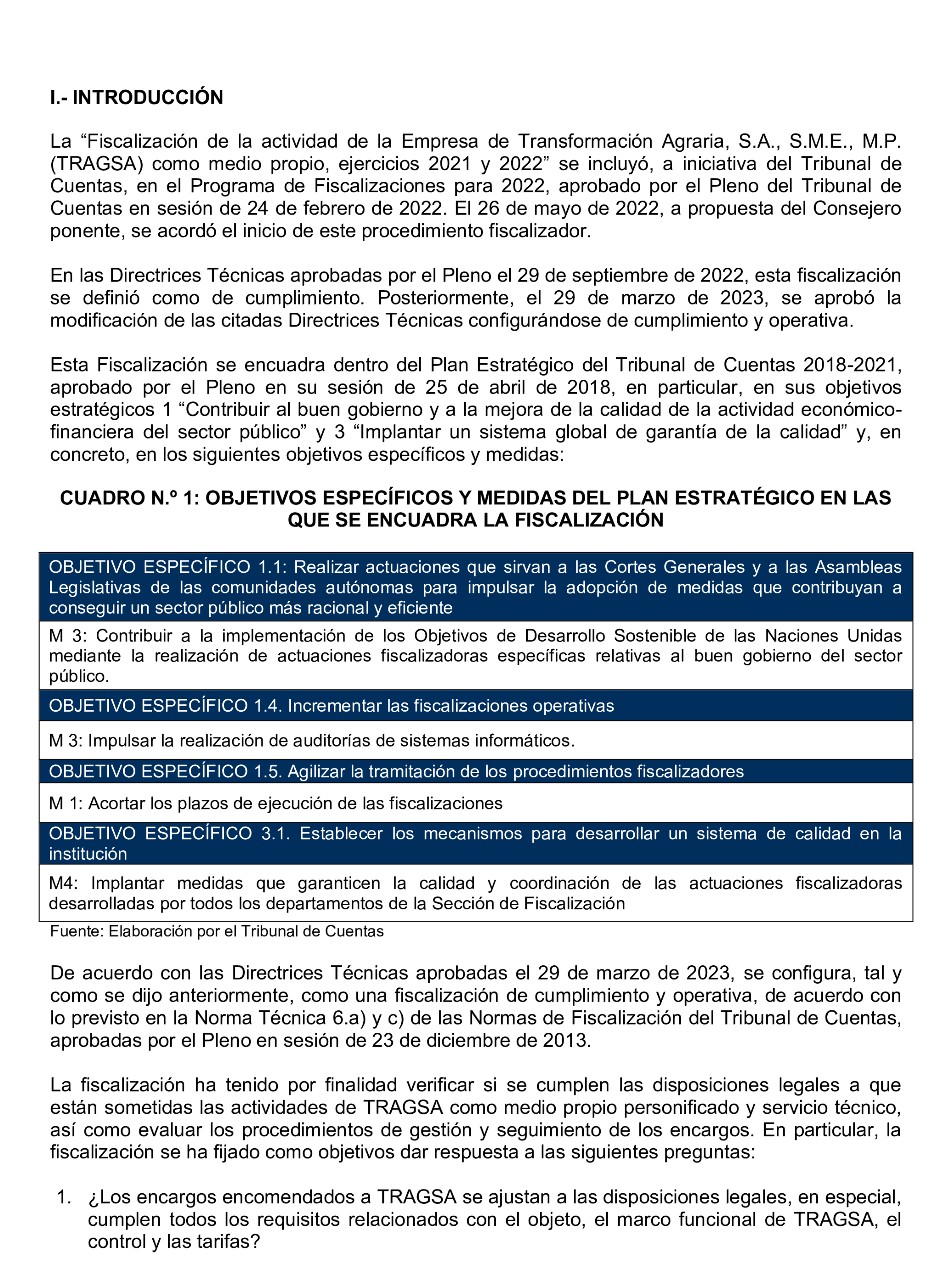 Imagen del artículo Resolución de 22 de octubre de 2024, aprobada por la Comisión Mixta para las Relaciones con el Tribunal de Cuentas, en relación con el Informe de fiscalización de la actividad de la Empresa de Transformación Agraria, SA, S.M.E., M.P. (TRAGSA) como medio propio, ejercicios 2021 y 2022.
