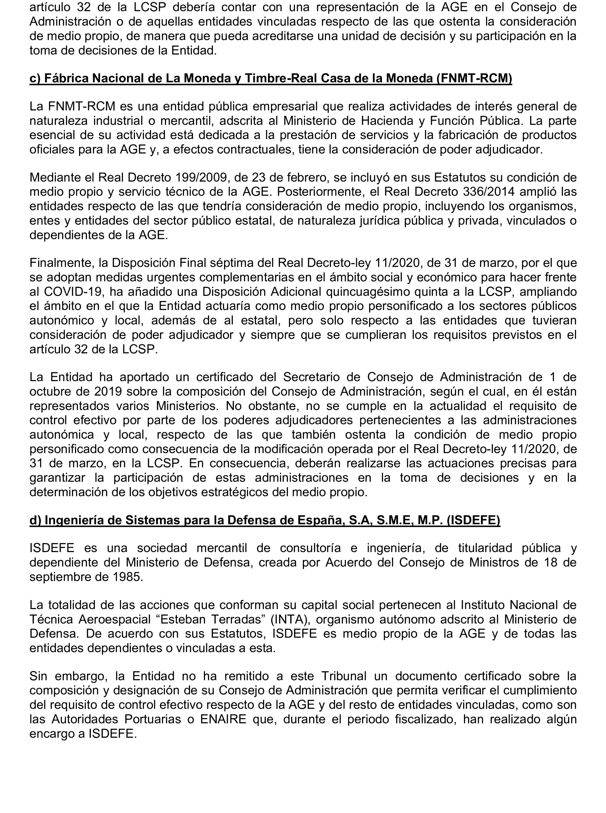 Imagen del artículo Resolución de 22 de octubre de 2024, aprobada por la Comisión Mixta para las Relaciones con el Tribunal de Cuentas, en relación con el Informe de fiscalización de la adaptación de los medios propios existentes en el ámbito empresarial estatal no financiero a las exigencias de la Ley 40/2015, de Régimen Jurídico del Sector Público y de la Ley 9/2017, de Contratos del Sector Público.