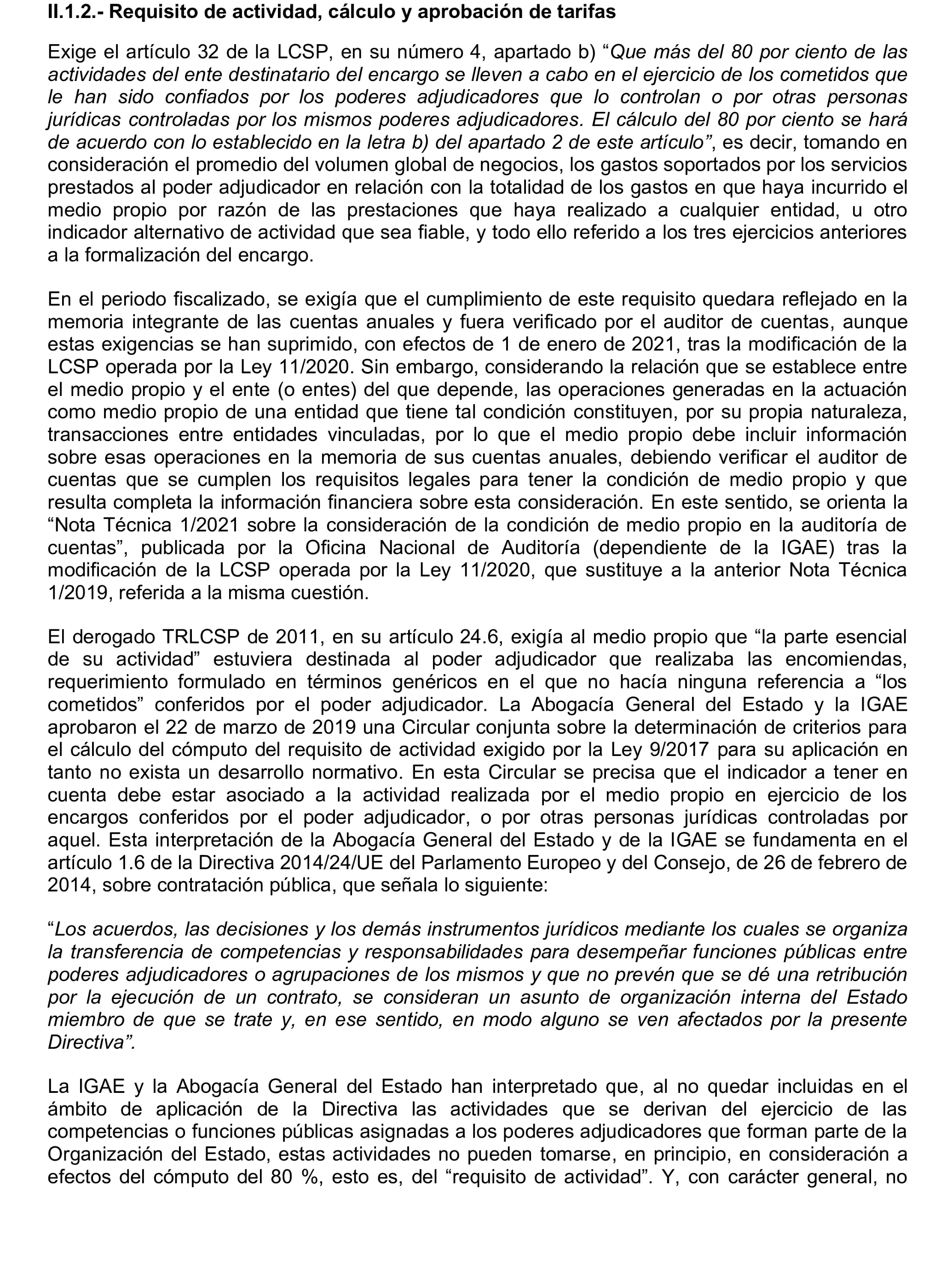 Imagen del artículo Resolución de 22 de octubre de 2024, aprobada por la Comisión Mixta para las Relaciones con el Tribunal de Cuentas, en relación con el Informe de fiscalización de la adaptación de los medios propios existentes en el ámbito empresarial estatal no financiero a las exigencias de la Ley 40/2015, de Régimen Jurídico del Sector Público y de la Ley 9/2017, de Contratos del Sector Público.