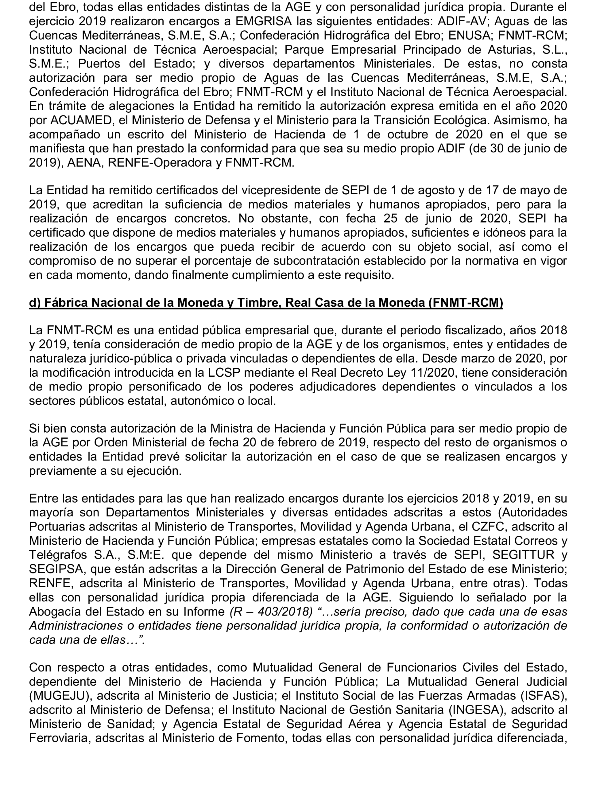 Imagen del artículo Resolución de 22 de octubre de 2024, aprobada por la Comisión Mixta para las Relaciones con el Tribunal de Cuentas, en relación con el Informe de fiscalización de la adaptación de los medios propios existentes en el ámbito empresarial estatal no financiero a las exigencias de la Ley 40/2015, de Régimen Jurídico del Sector Público y de la Ley 9/2017, de Contratos del Sector Público.