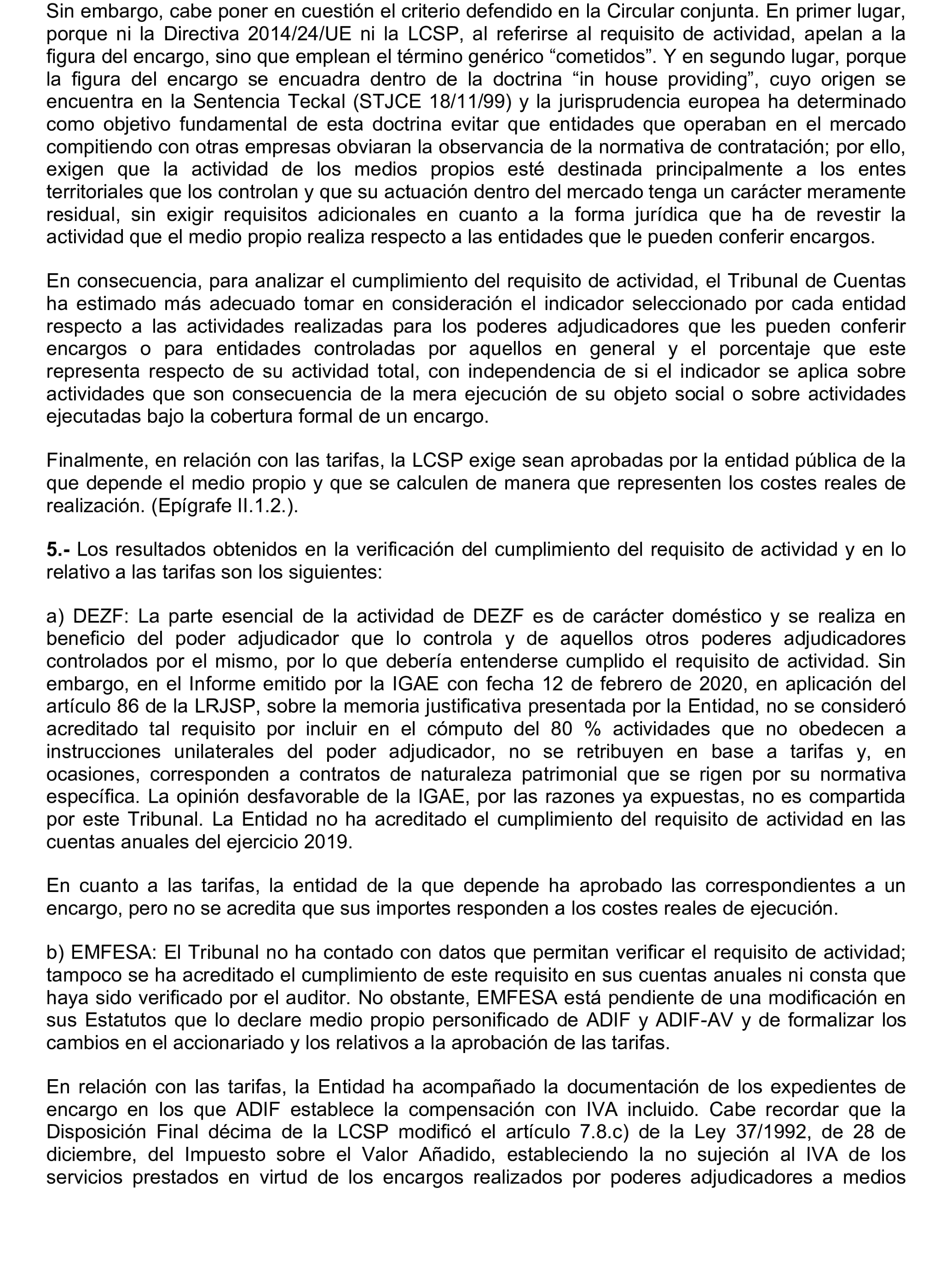 Imagen del artículo Resolución de 22 de octubre de 2024, aprobada por la Comisión Mixta para las Relaciones con el Tribunal de Cuentas, en relación con el Informe de fiscalización de la adaptación de los medios propios existentes en el ámbito empresarial estatal no financiero a las exigencias de la Ley 40/2015, de Régimen Jurídico del Sector Público y de la Ley 9/2017, de Contratos del Sector Público.