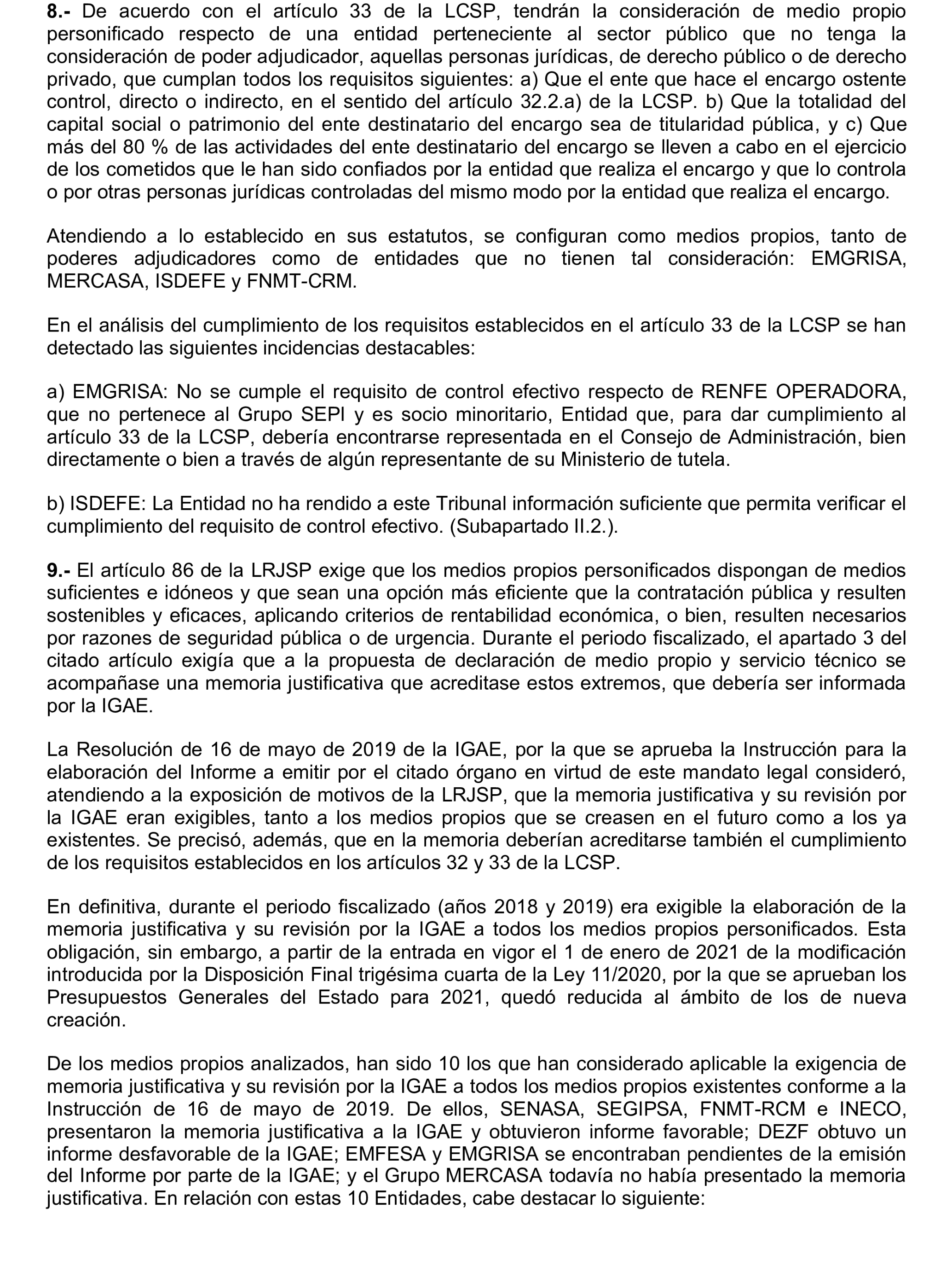 Imagen del artículo Resolución de 22 de octubre de 2024, aprobada por la Comisión Mixta para las Relaciones con el Tribunal de Cuentas, en relación con el Informe de fiscalización de la adaptación de los medios propios existentes en el ámbito empresarial estatal no financiero a las exigencias de la Ley 40/2015, de Régimen Jurídico del Sector Público y de la Ley 9/2017, de Contratos del Sector Público.