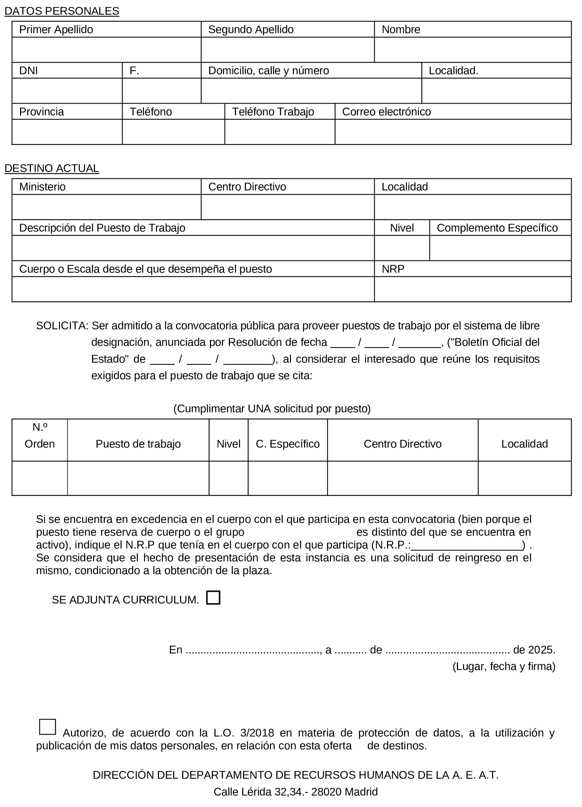 Imagen del artículo Resolución de 23 de abril de 2025, de la Presidencia de la Agencia Estatal de Administración Tributaria, por la que se convoca la provisión de puestos de trabajo por el sistema de libre designación.