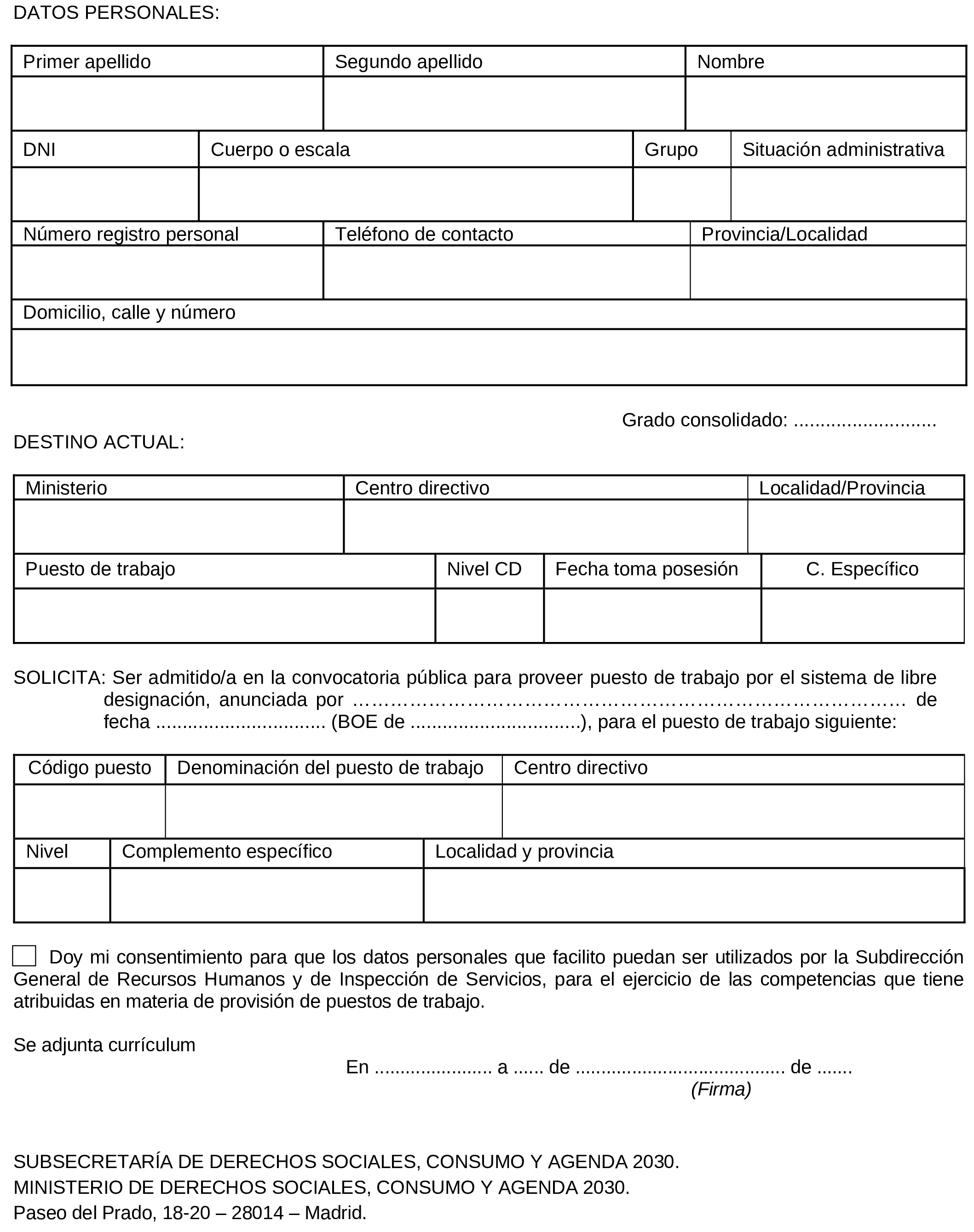 Imagen del artículo Resolución de 5 de junio de 2025, de la Subsecretaría, por la que se convoca la provisión de puesto de trabajo por el sistema de libre designación.