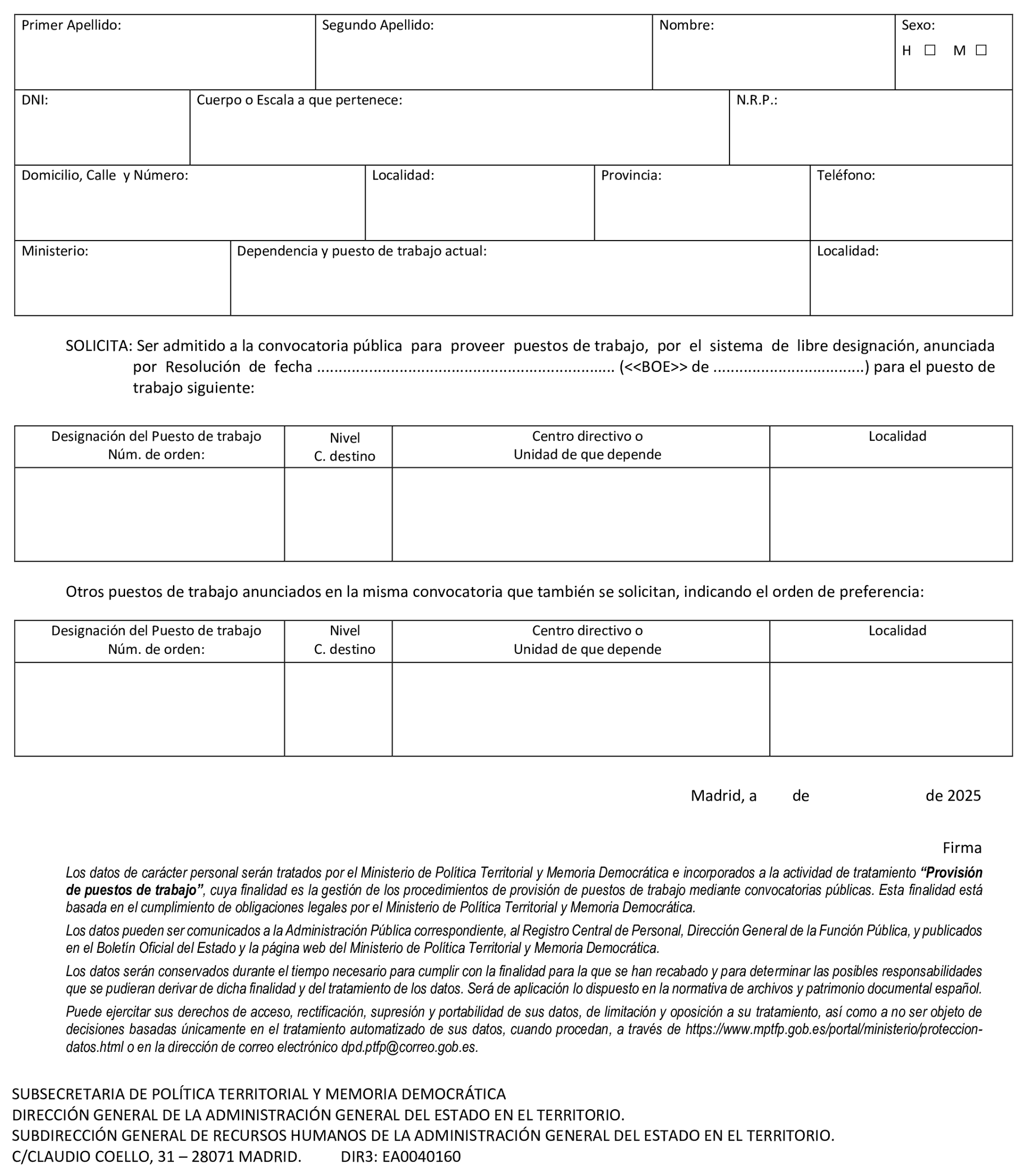 Imagen del artículo Resolución de 10 de junio de 2025, de la Subsecretaría, por la que se convoca la provisión de puestos de trabajo por el sistema de libre designación.