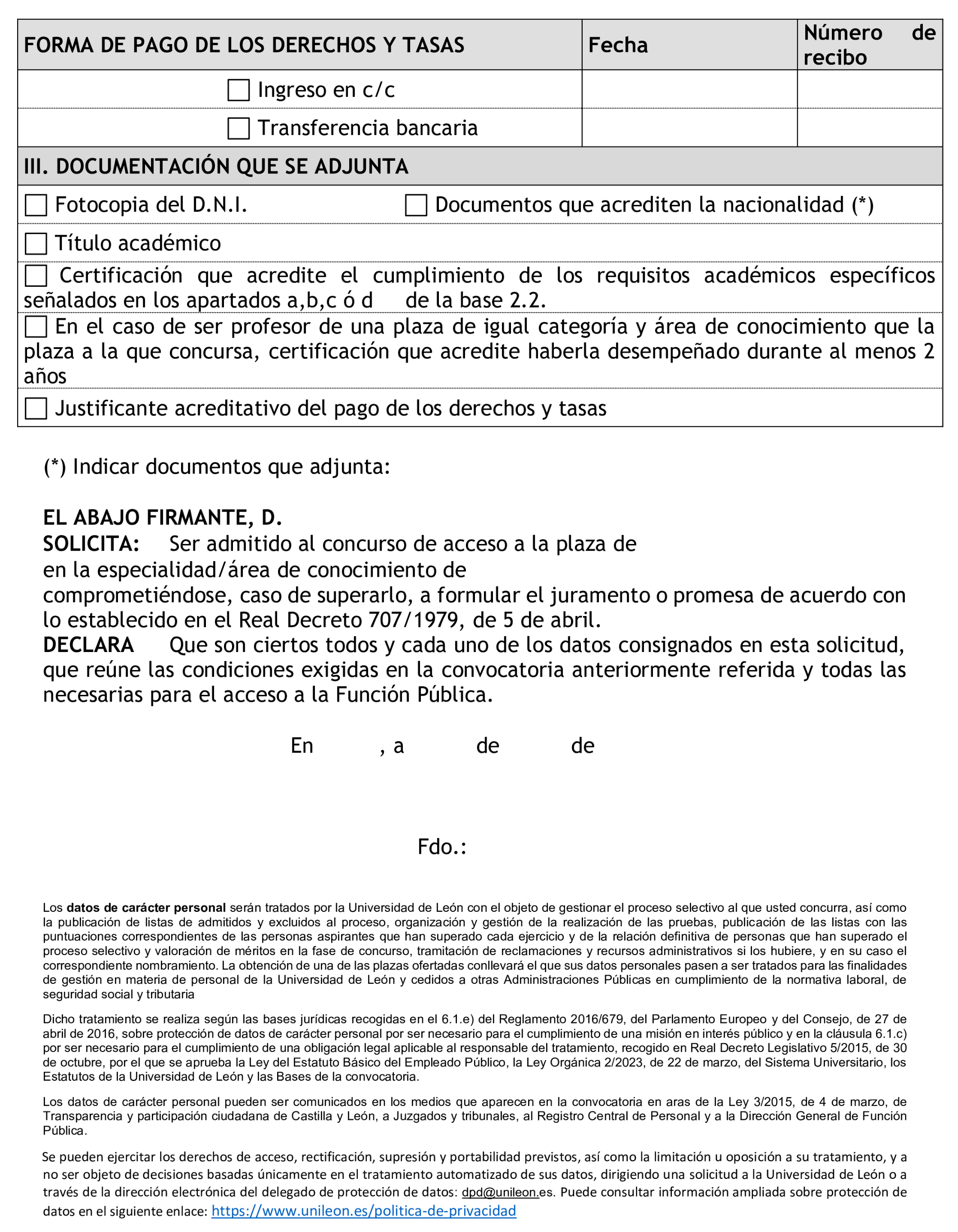 Imagen del artículo Resolución de 17 de junio de 2025, de la Universidad de León, por la que se convoca concurso de acceso a plaza de cuerpos docentes universitarios.