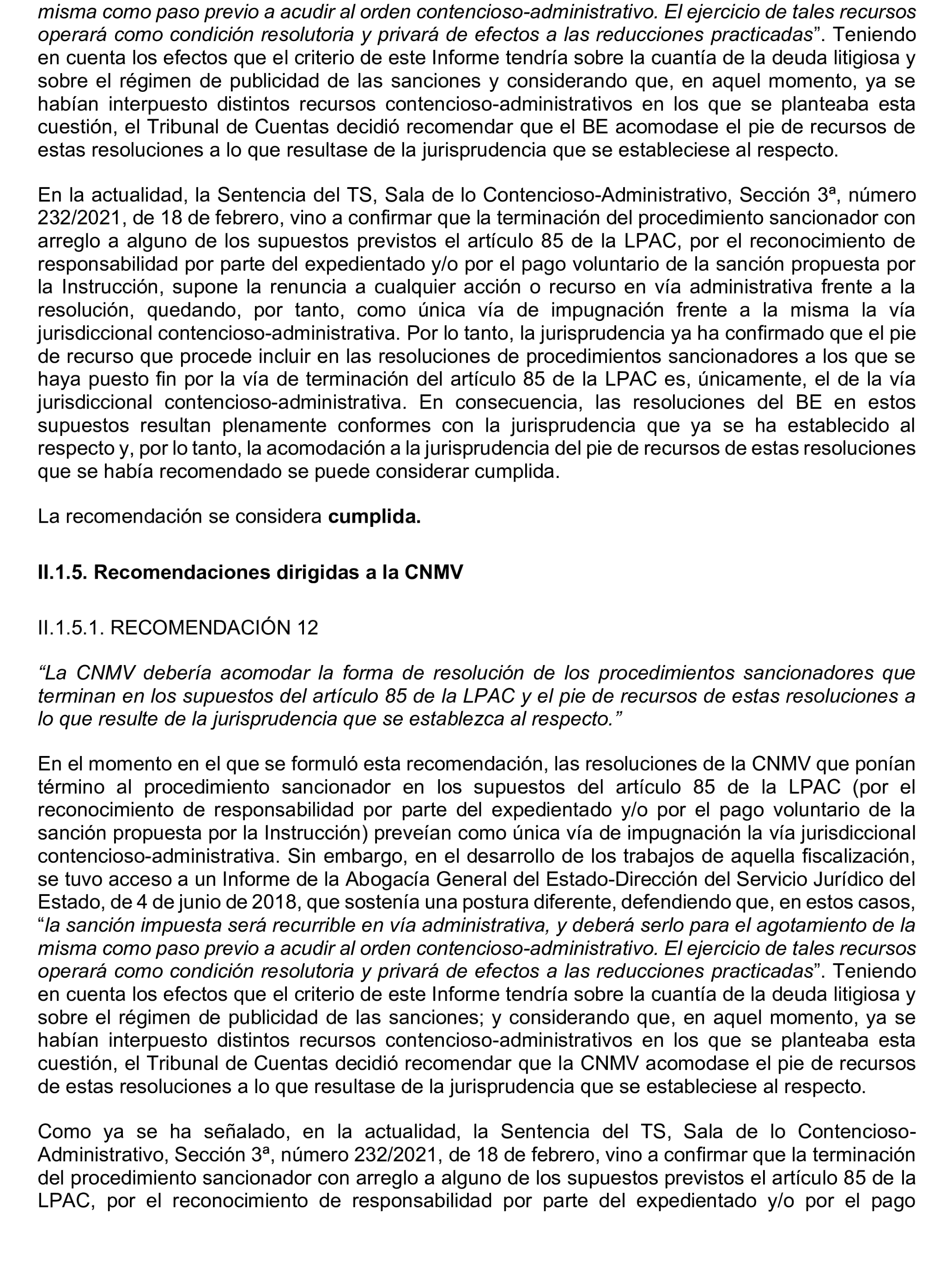 Imagen del artículo Resolución de 20 de marzo de 2025, aprobada por la Comisión Mixta para las Relaciones con el Tribunal de Cuentas, en relación con el Informe de fiscalización de seguimiento de las recomendaciones incluidas en el informe de la fiscalización horizontal de la imposición y el cobro de sanciones en entidades con funciones de regulación y supervisión de mercados, ejercicios 2017 y 2018.