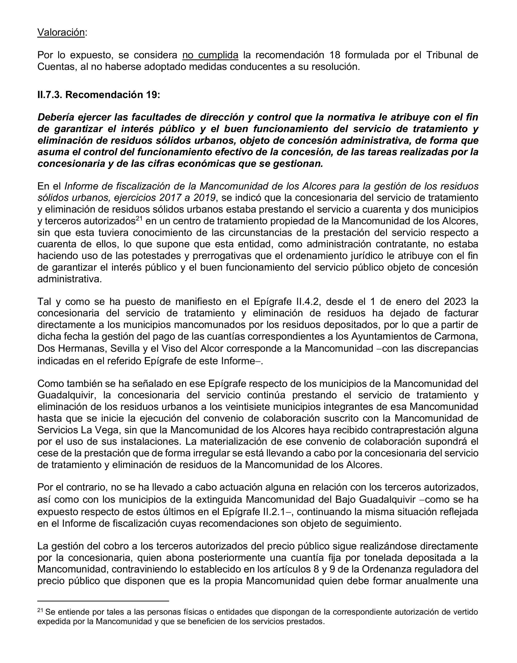 Imagen del artículo Resolución de 20 de marzo de 2025, aprobada por la Comisión Mixta para las Relaciones con el Tribunal de Cuentas, en relación con el Informe de fiscalización de seguimiento de las recomendaciones del informe de fiscalización de la Mancomunidad de Los Alcores para la gestión de los residuos sólidos urbanos, ejercicios 2017 a 2019.