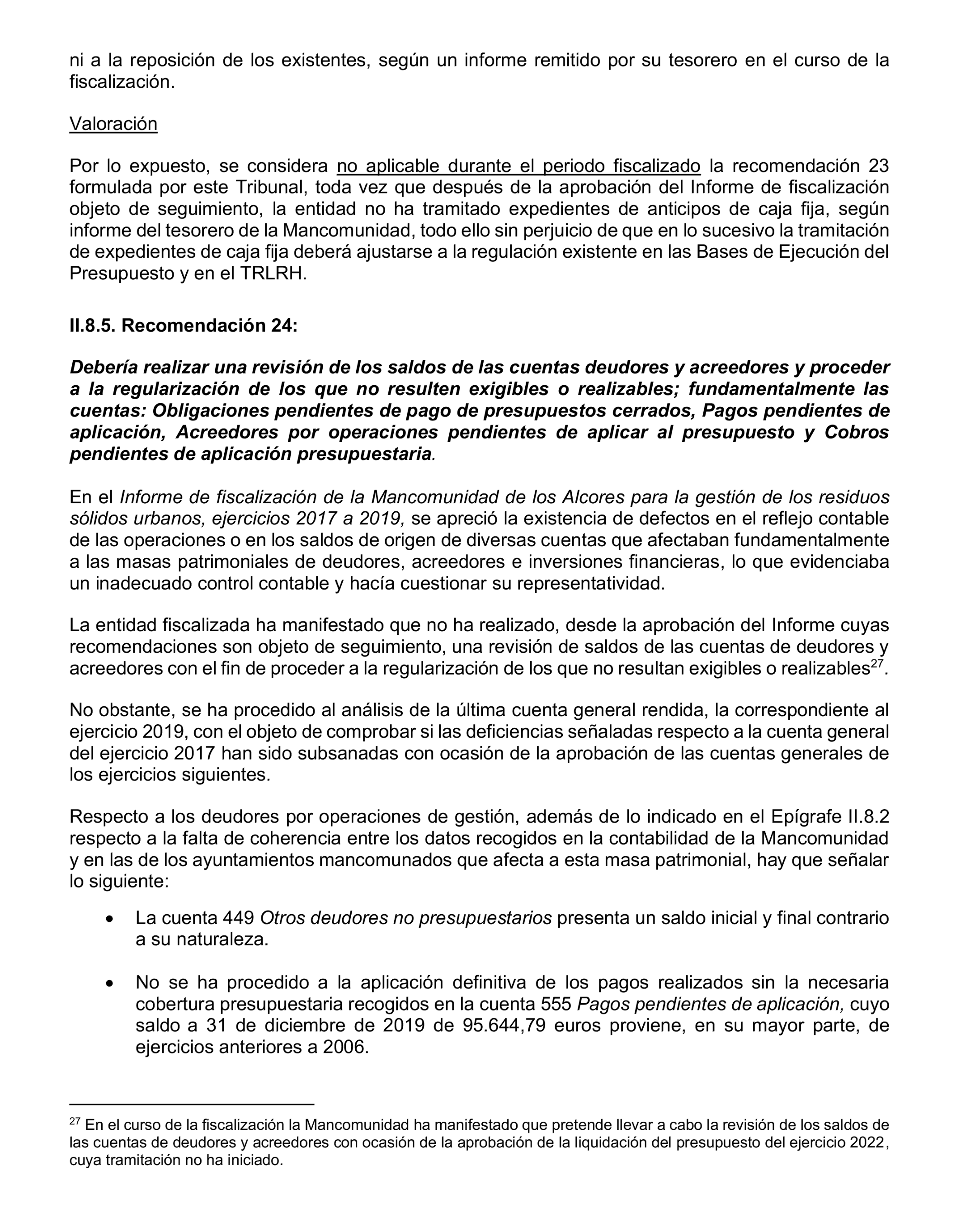 Imagen del artículo Resolución de 20 de marzo de 2025, aprobada por la Comisión Mixta para las Relaciones con el Tribunal de Cuentas, en relación con el Informe de fiscalización de seguimiento de las recomendaciones del informe de fiscalización de la Mancomunidad de Los Alcores para la gestión de los residuos sólidos urbanos, ejercicios 2017 a 2019.