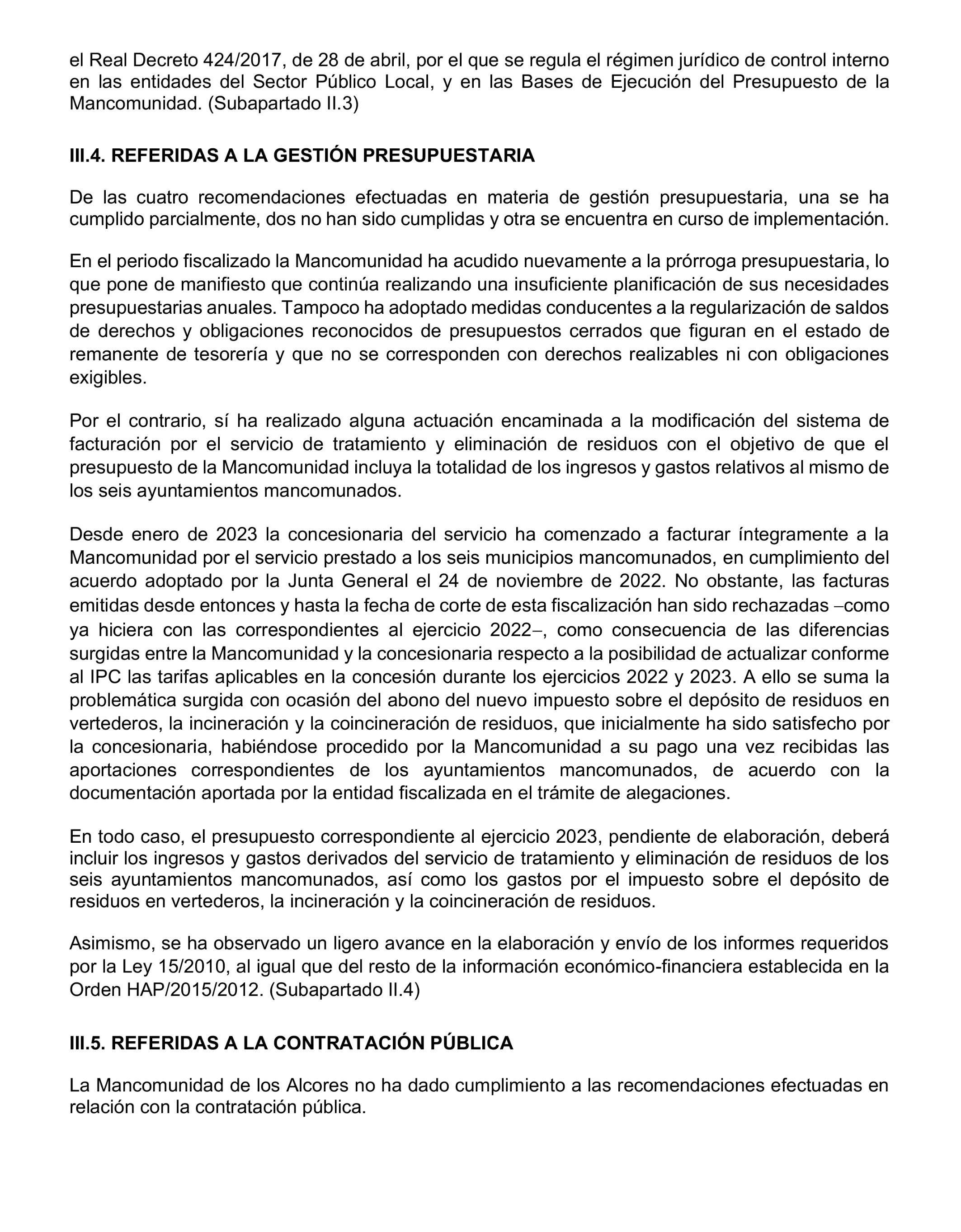 Imagen del artículo Resolución de 20 de marzo de 2025, aprobada por la Comisión Mixta para las Relaciones con el Tribunal de Cuentas, en relación con el Informe de fiscalización de seguimiento de las recomendaciones del informe de fiscalización de la Mancomunidad de Los Alcores para la gestión de los residuos sólidos urbanos, ejercicios 2017 a 2019.