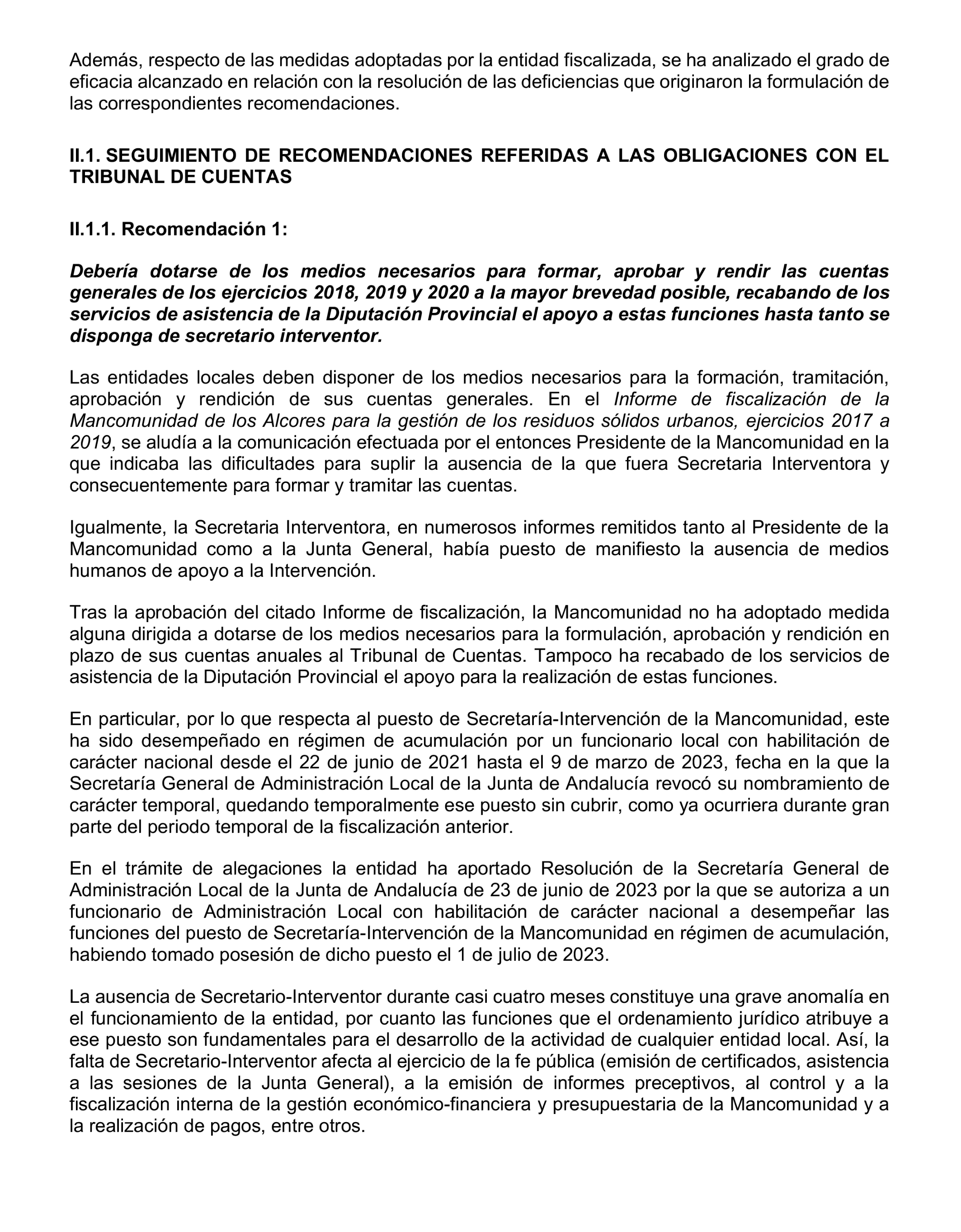 Imagen del artículo Resolución de 20 de marzo de 2025, aprobada por la Comisión Mixta para las Relaciones con el Tribunal de Cuentas, en relación con el Informe de fiscalización de seguimiento de las recomendaciones del informe de fiscalización de la Mancomunidad de Los Alcores para la gestión de los residuos sólidos urbanos, ejercicios 2017 a 2019.