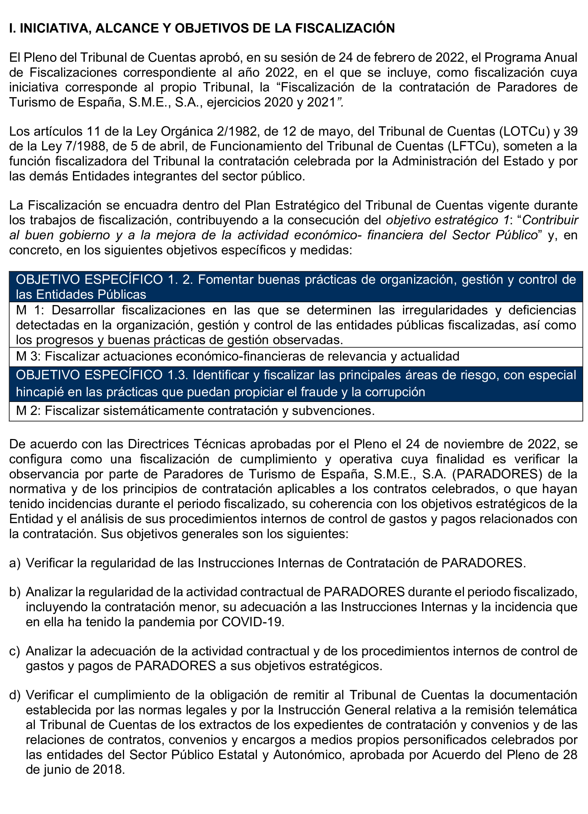 Imagen del artículo Resolución de 8 de mayo de 2025, aprobada por la Comisión Mixta para las Relaciones con el Tribunal de Cuentas, en relación con el Informe de fiscalización de la contratación de Paradores de Turismo de España, S.M.E., S.A., ejercicios 2020 y 2021.