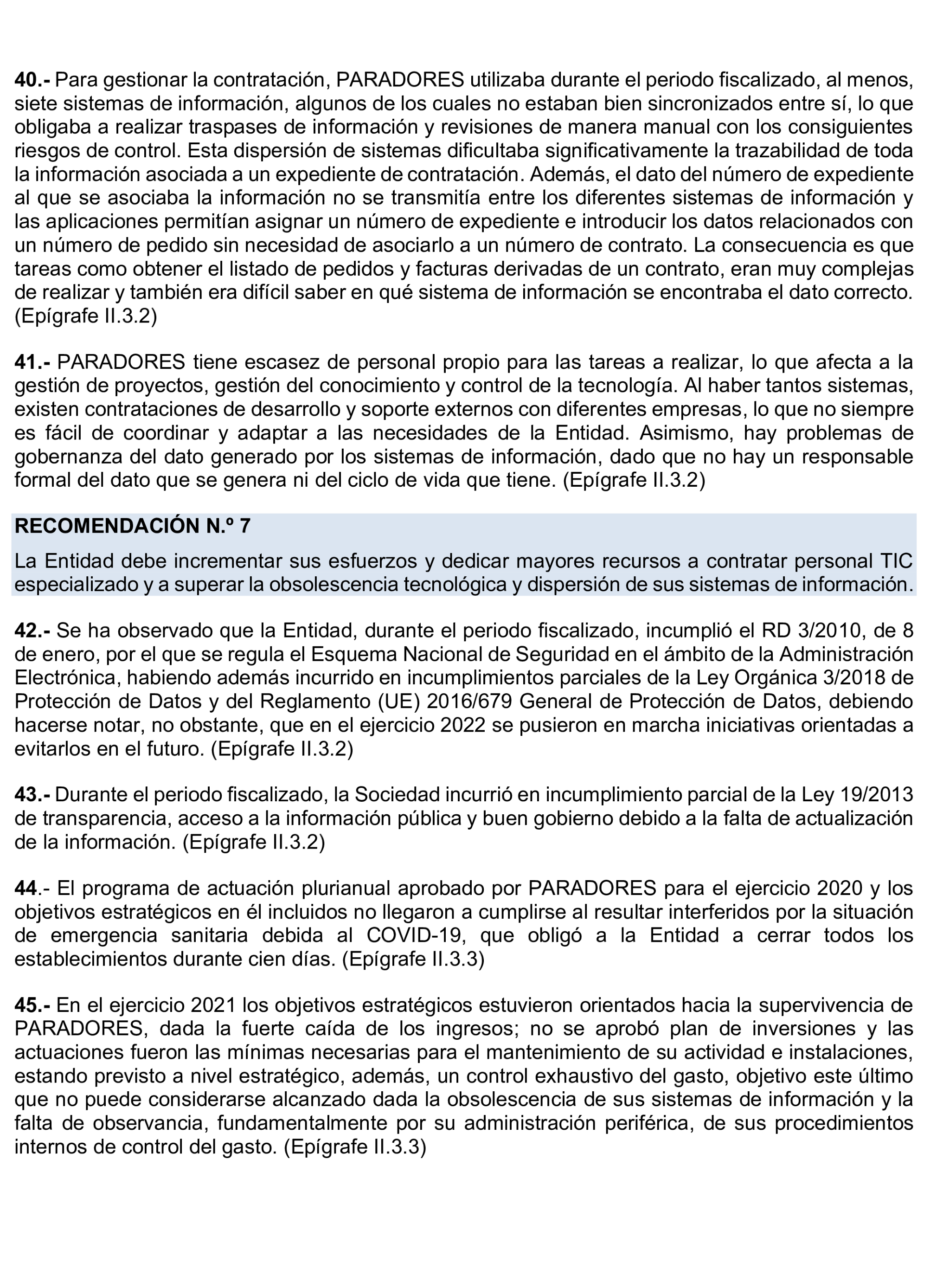 Imagen del artículo Resolución de 8 de mayo de 2025, aprobada por la Comisión Mixta para las Relaciones con el Tribunal de Cuentas, en relación con el Informe de fiscalización de la contratación de Paradores de Turismo de España, S.M.E., S.A., ejercicios 2020 y 2021.