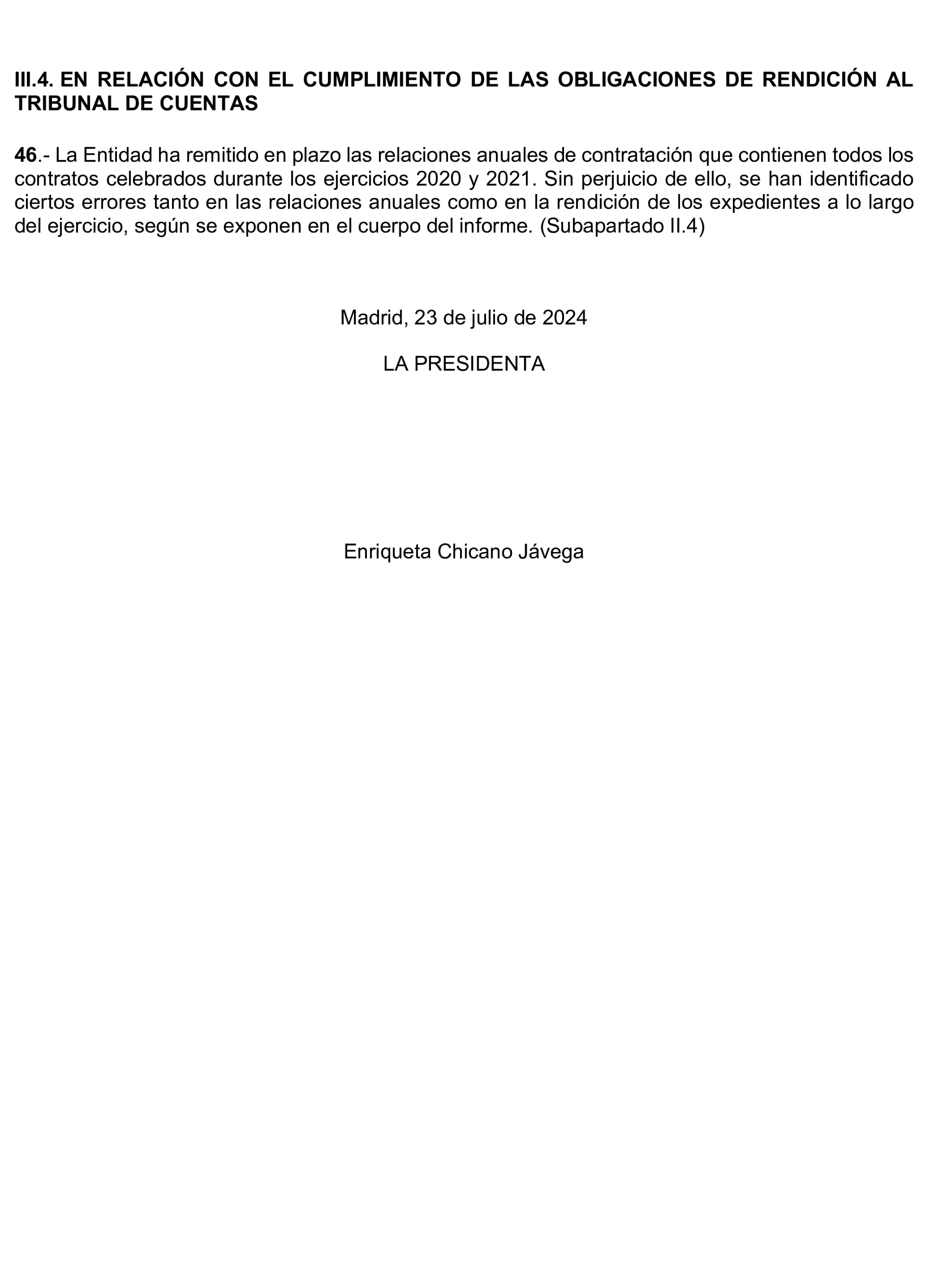 Imagen del artículo Resolución de 8 de mayo de 2025, aprobada por la Comisión Mixta para las Relaciones con el Tribunal de Cuentas, en relación con el Informe de fiscalización de la contratación de Paradores de Turismo de España, S.M.E., S.A., ejercicios 2020 y 2021.