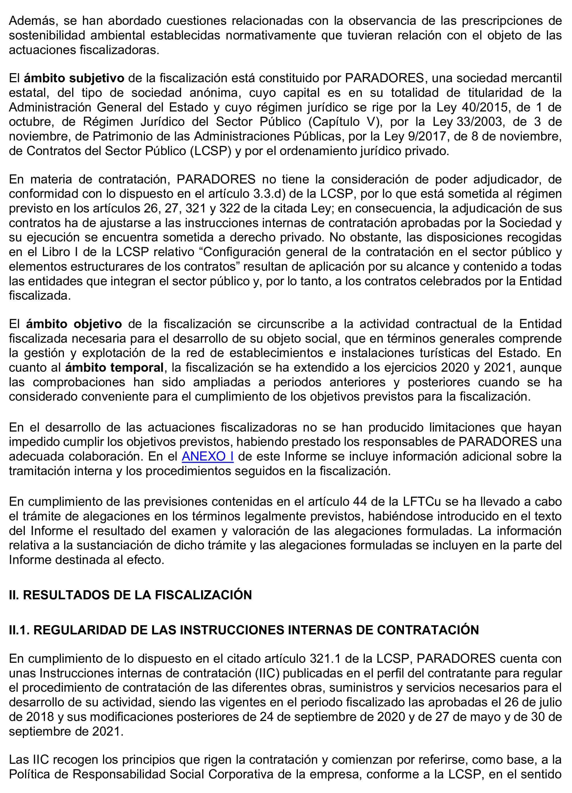 Imagen del artículo Resolución de 8 de mayo de 2025, aprobada por la Comisión Mixta para las Relaciones con el Tribunal de Cuentas, en relación con el Informe de fiscalización de la contratación de Paradores de Turismo de España, S.M.E., S.A., ejercicios 2020 y 2021.