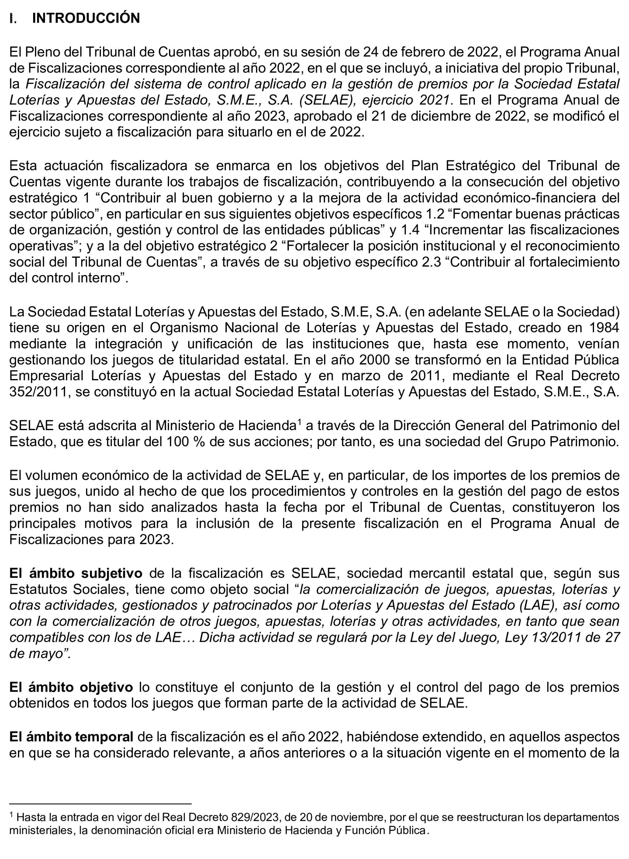 Imagen del artículo Resolución de 8 de mayo de 2025, aprobada por la Comisión Mixta para las Relaciones con el Tribunal de Cuentas, en relación con el Informe de fiscalización del sistema de control aplicado en la gestión de premios por la Sociedad Estatal Loterías y Apuestas del Estado, S.M.E., SA, (SELAE), ejercicio 2022.
