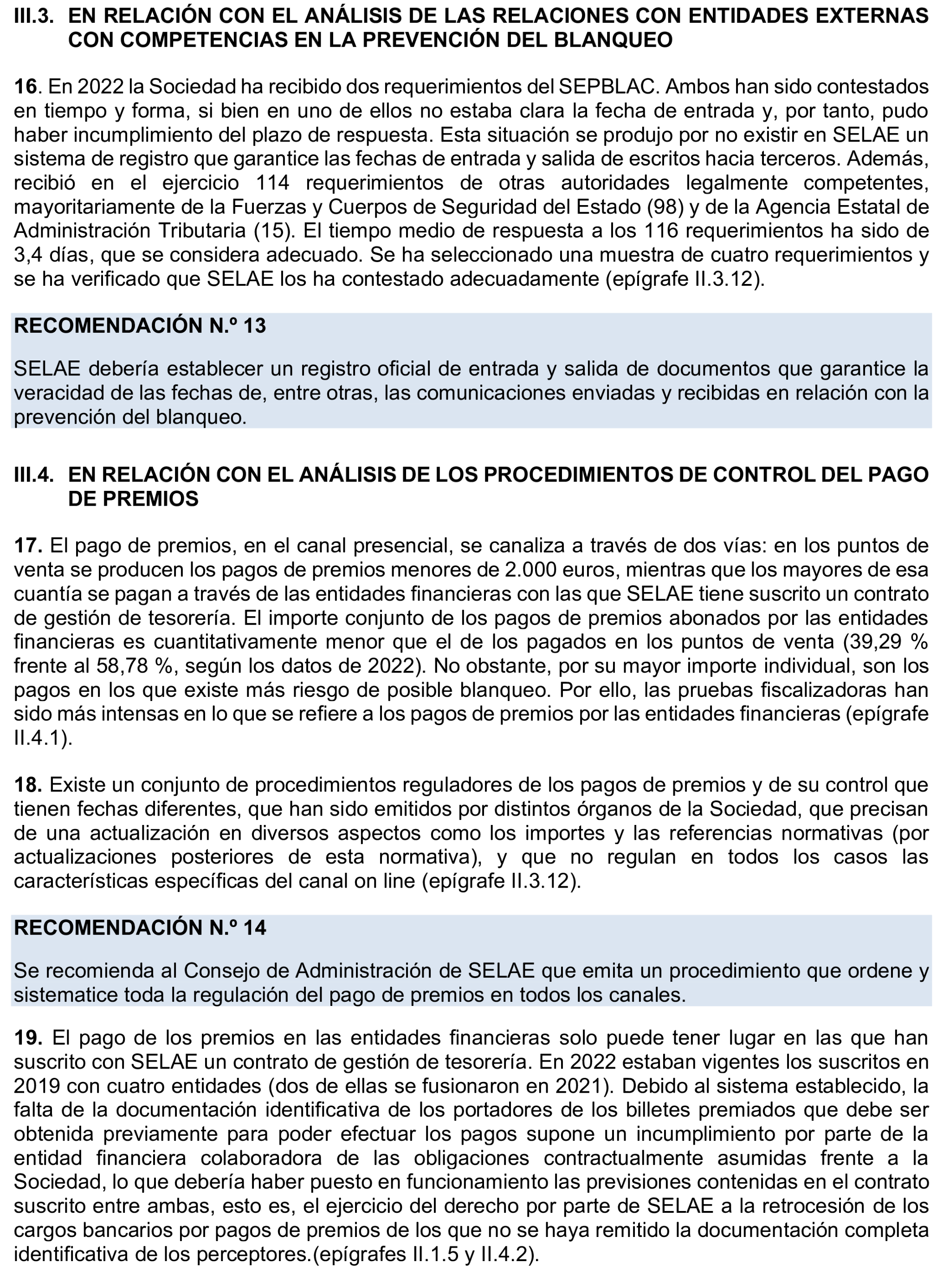 Imagen del artículo Resolución de 8 de mayo de 2025, aprobada por la Comisión Mixta para las Relaciones con el Tribunal de Cuentas, en relación con el Informe de fiscalización del sistema de control aplicado en la gestión de premios por la Sociedad Estatal Loterías y Apuestas del Estado, S.M.E., SA, (SELAE), ejercicio 2022.