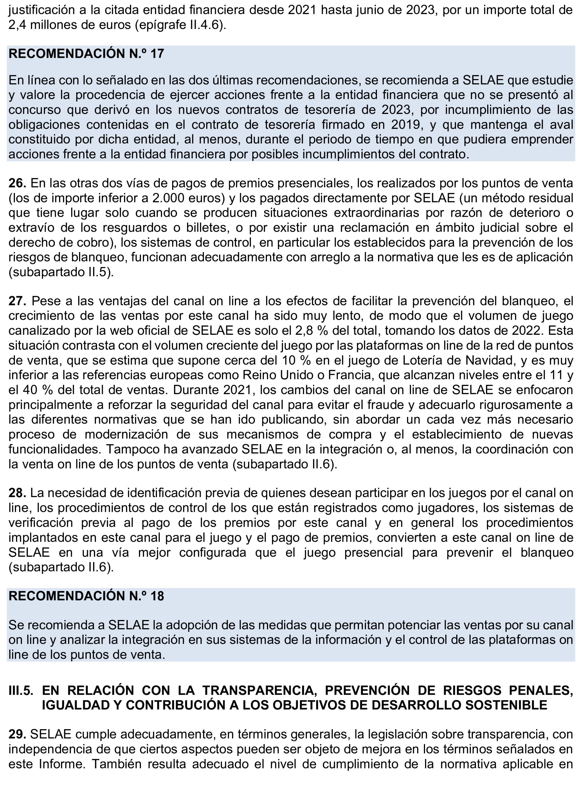 Imagen del artículo Resolución de 8 de mayo de 2025, aprobada por la Comisión Mixta para las Relaciones con el Tribunal de Cuentas, en relación con el Informe de fiscalización del sistema de control aplicado en la gestión de premios por la Sociedad Estatal Loterías y Apuestas del Estado, S.M.E., SA, (SELAE), ejercicio 2022.