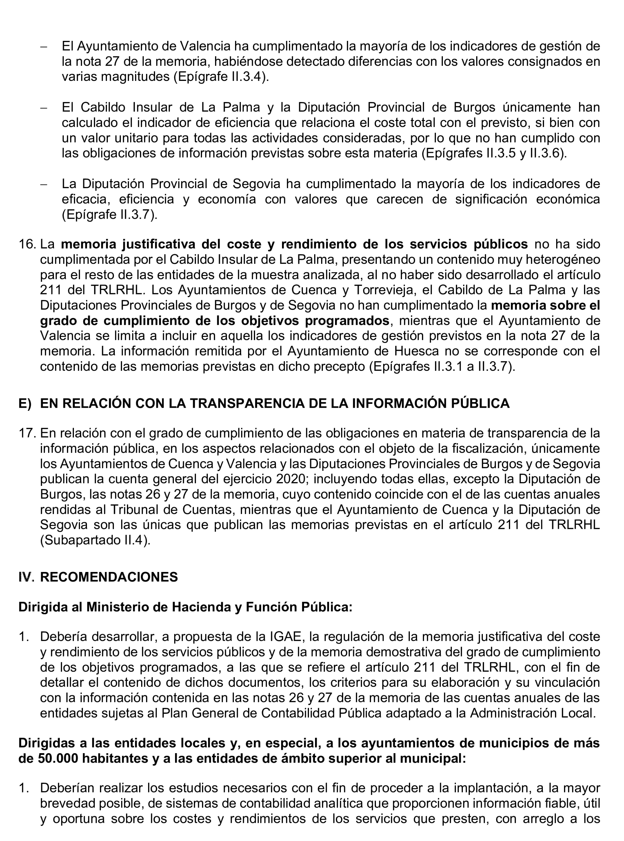 Imagen del artículo Resolución de 8 de mayo de 2025, aprobada por la Comisión Mixta para las Relaciones con el Tribunal de Cuentas, en relación con el Informe de fiscalización sobre la información relativa a los costes y rendimientos de los servicios incluida en las cuentas generales de los ayuntamientos de municipios de más de 50.000 habitantes, diputaciones provinciales, cabildos y consejos insulares, correspondientes al ejercicio 2020.