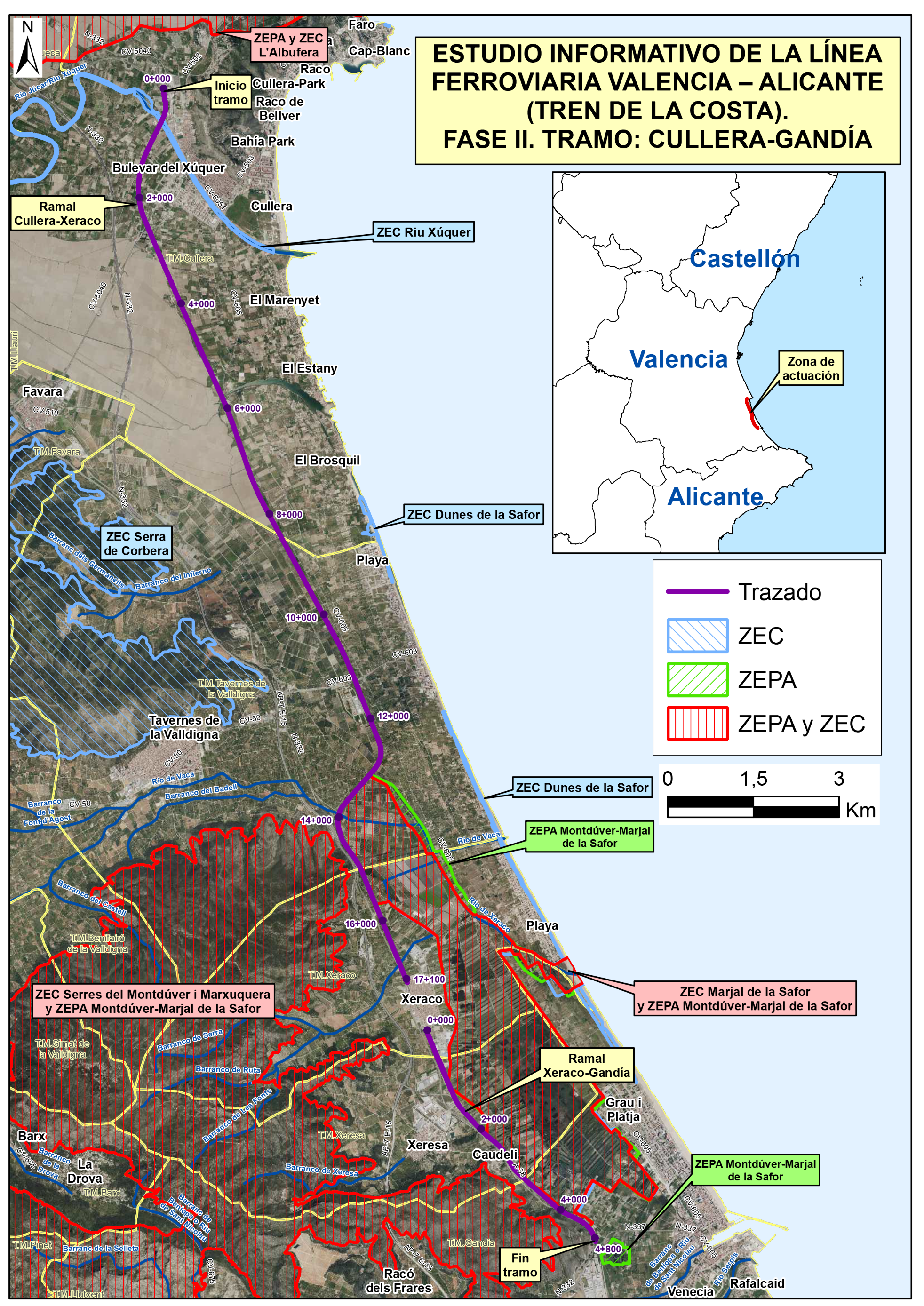 Imagen del artículo Resolución de 17 de enero de 2025, de la Dirección General de Calidad y Evaluación Ambiental, por la que se formula la declaración de impacto ambiental del «Estudio informativo de la Línea Ferroviaria Valencia-Alicante (Tren de la costa). Fase II. Tramo: Cullera-Gandía».