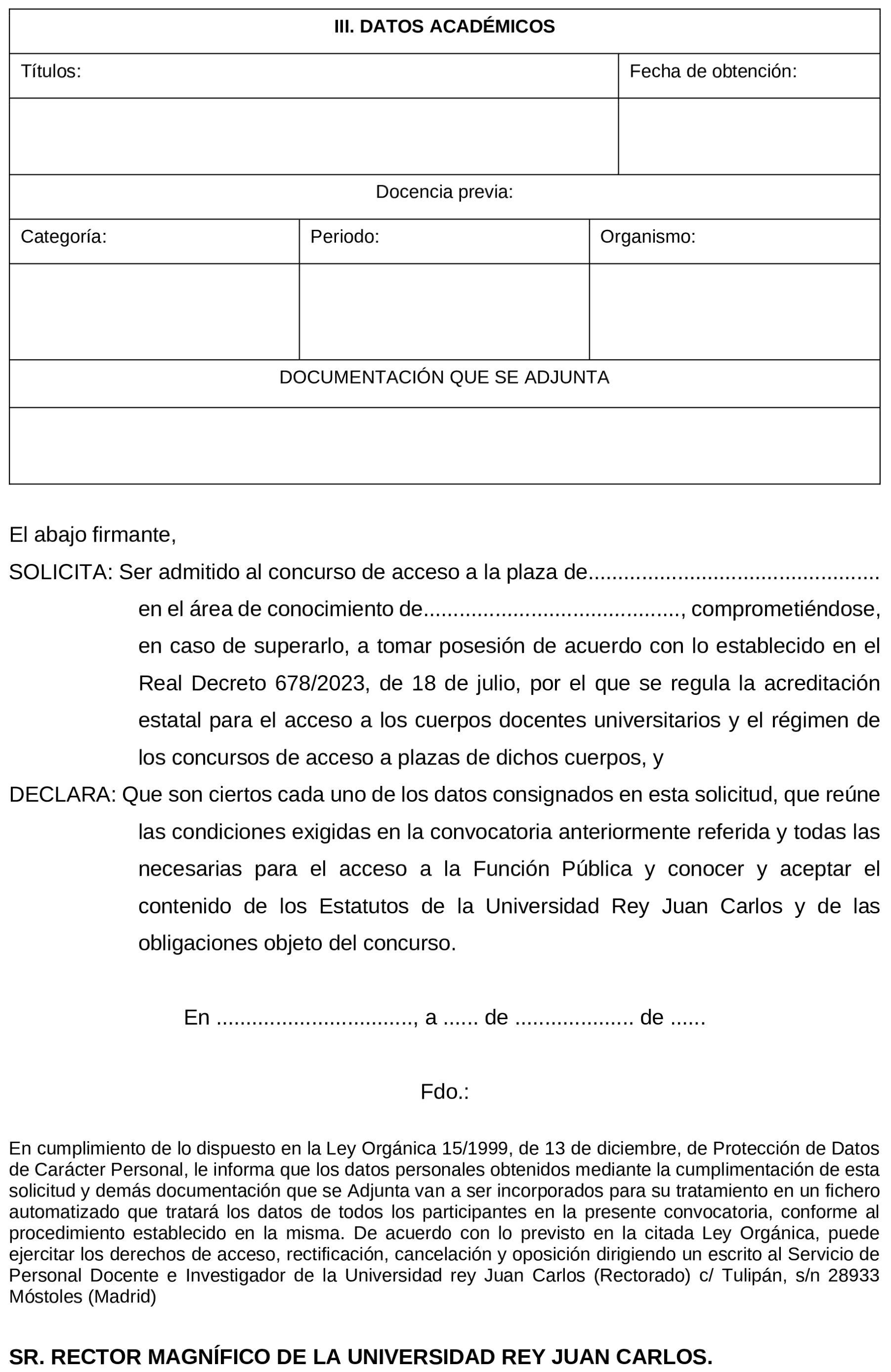 Imagen del artículo Resolución de 20 de enero de 2025, conjunta de la Universidad Rey Juan Carlos y la Consejería de Sanidad de la Comunidad de Madrid, por la que se convoca concurso de acceso a plaza vinculada de cuerpos docentes universitarios.