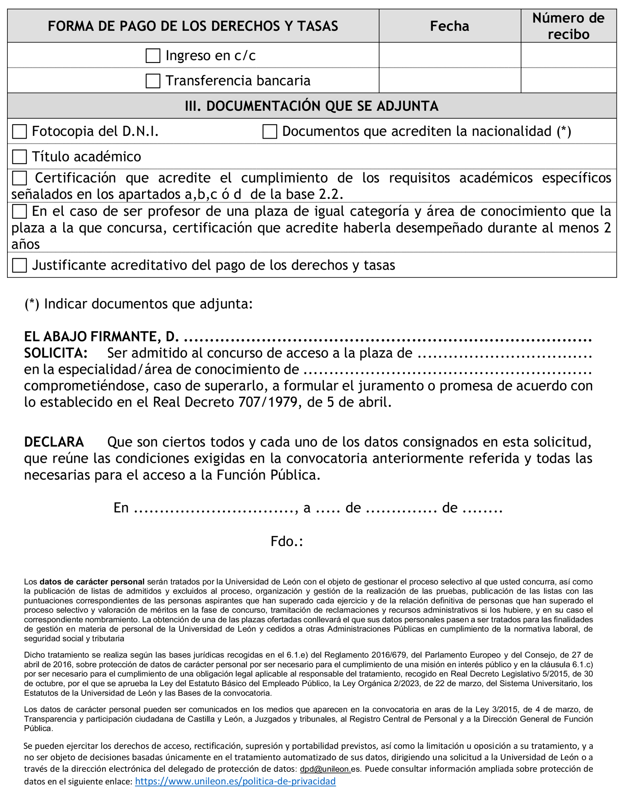Imagen del artículo Resolución de 5 de febrero de 2025, de la Universidad de León, por la que se convoca concurso de acceso a plazas de cuerpos docentes universitarios.