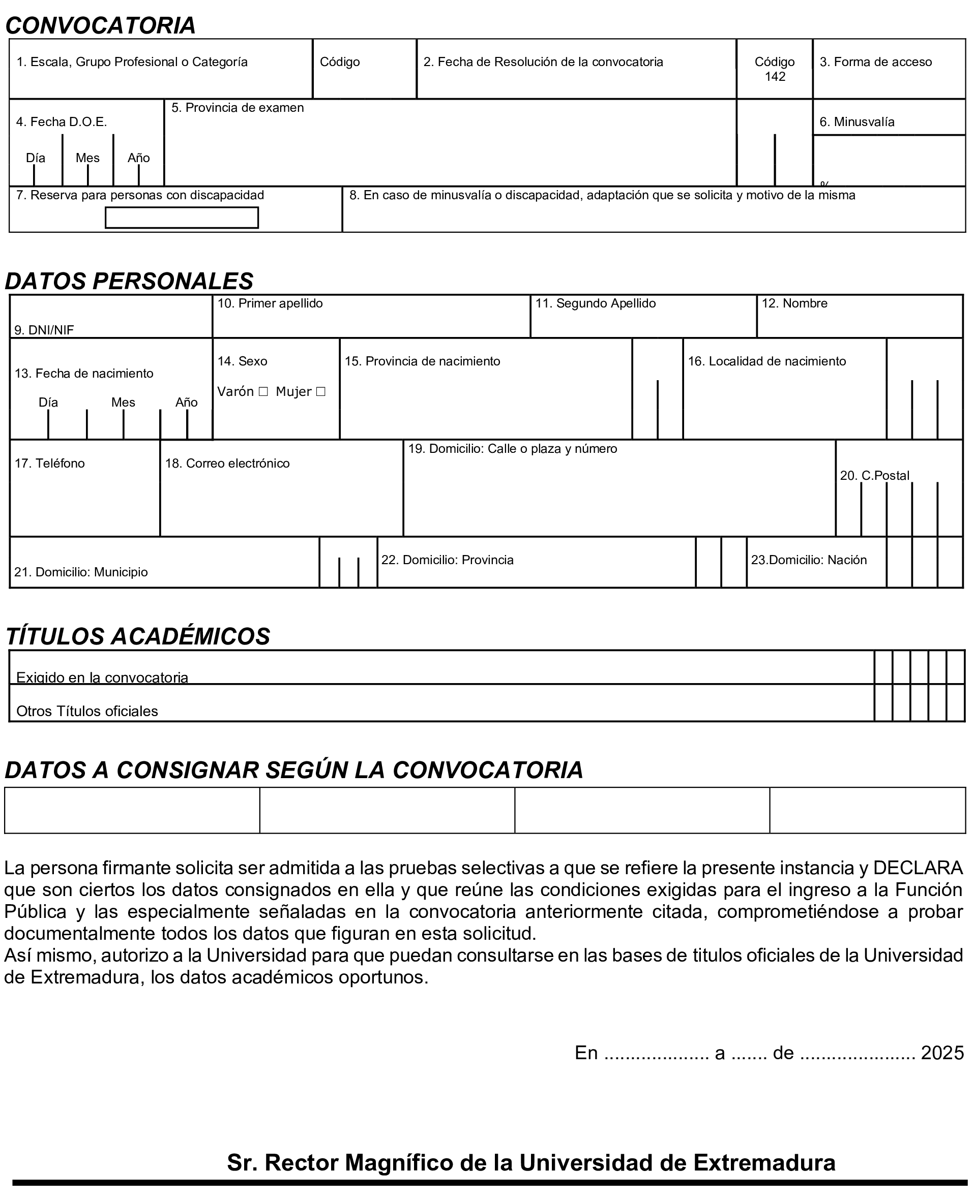 Imagen del artículo Resolución de 7 de febrero de 2025, de la Universidad de Extremadura, por la que se convocan pruebas selectivas para ingreso, por el sistema general de acceso libre, en la Escala de Técnicos Auxiliares de Laboratorio.