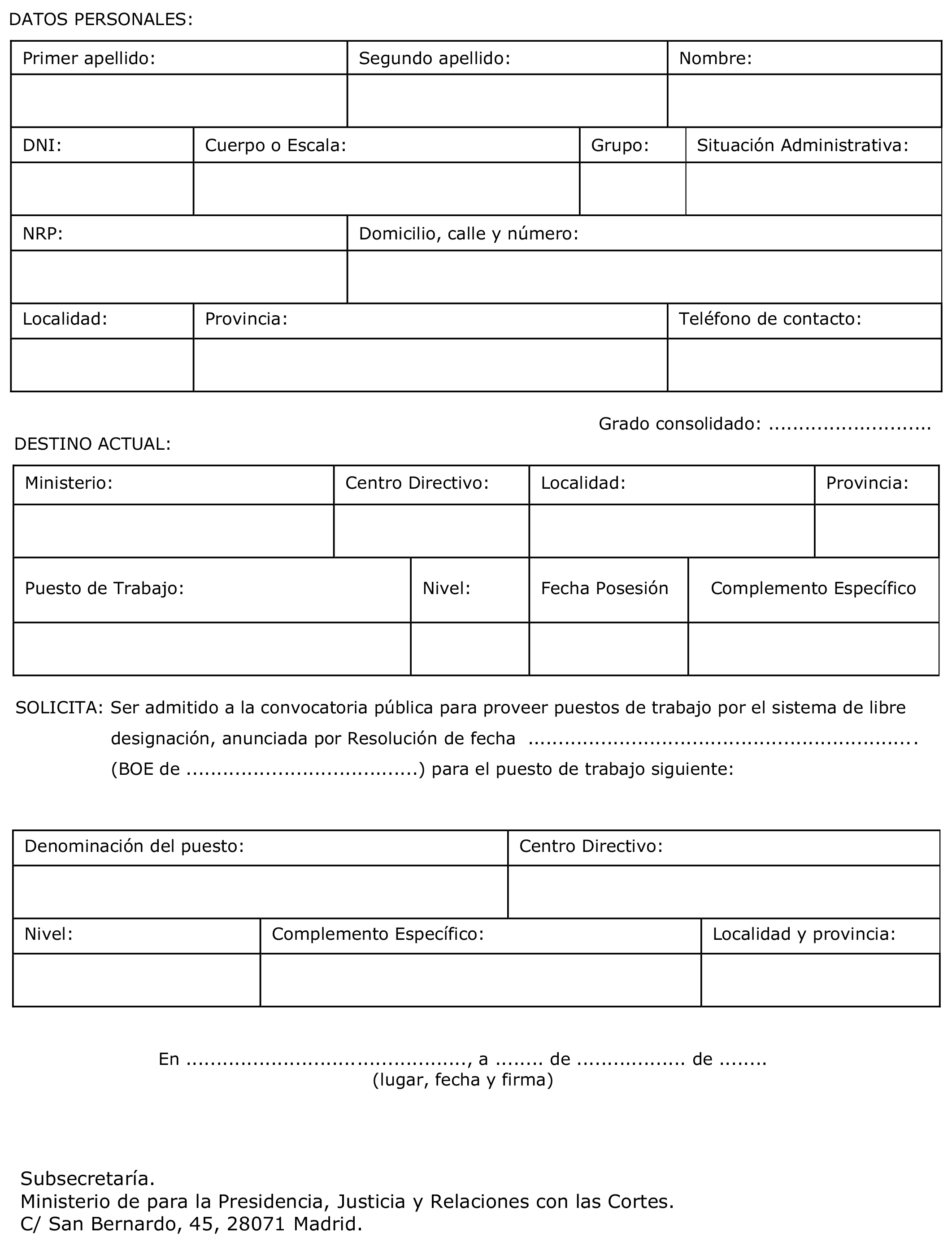 Imagen del artículo Resolución de 20 de marzo de 2025, de la Secretaría de Estado de Justicia, por la que se convoca la provisión de puesto de trabajo por el sistema de libre designación.