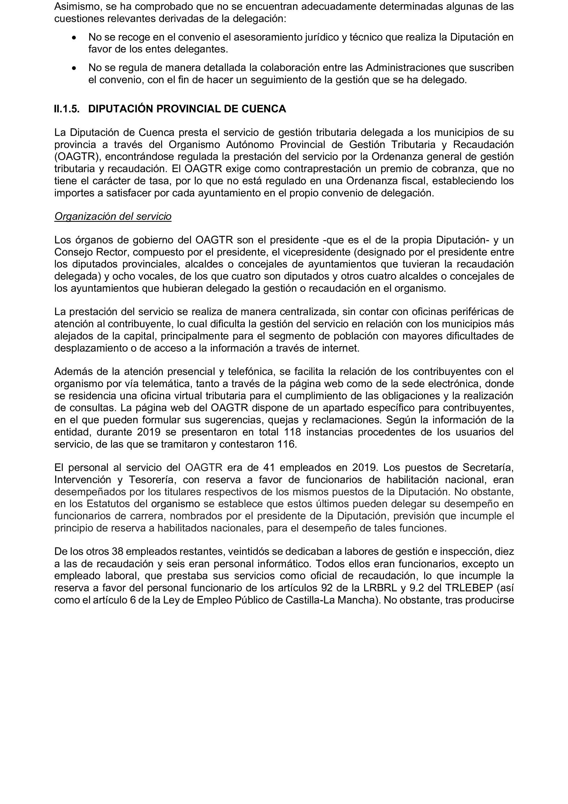 Imagen del artículo Resolución de 19 de diciembre de 2024, aprobada por la Comisión Mixta para las Relaciones con el Tribunal de Cuentas, en relación con el Informe de fiscalización de la gestión, recaudación e inspección delegada por los Ayuntamientos de las Diputaciones Provinciales de Comunidades Autónomas sin órgano de control externo propio, ejercicio 2019.