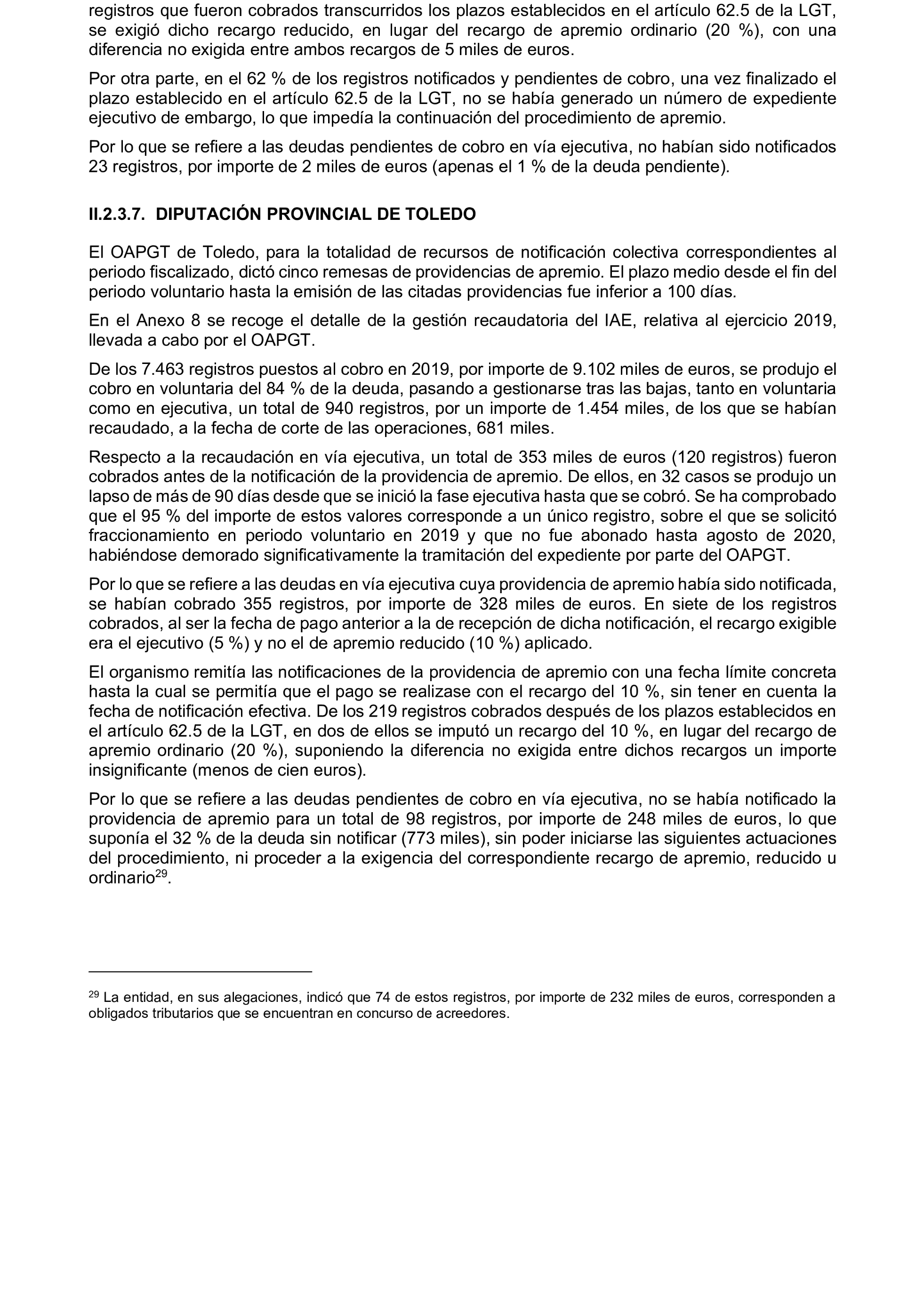 Imagen del artículo Resolución de 19 de diciembre de 2024, aprobada por la Comisión Mixta para las Relaciones con el Tribunal de Cuentas, en relación con el Informe de fiscalización de la gestión, recaudación e inspección delegada por los Ayuntamientos de las Diputaciones Provinciales de Comunidades Autónomas sin órgano de control externo propio, ejercicio 2019.