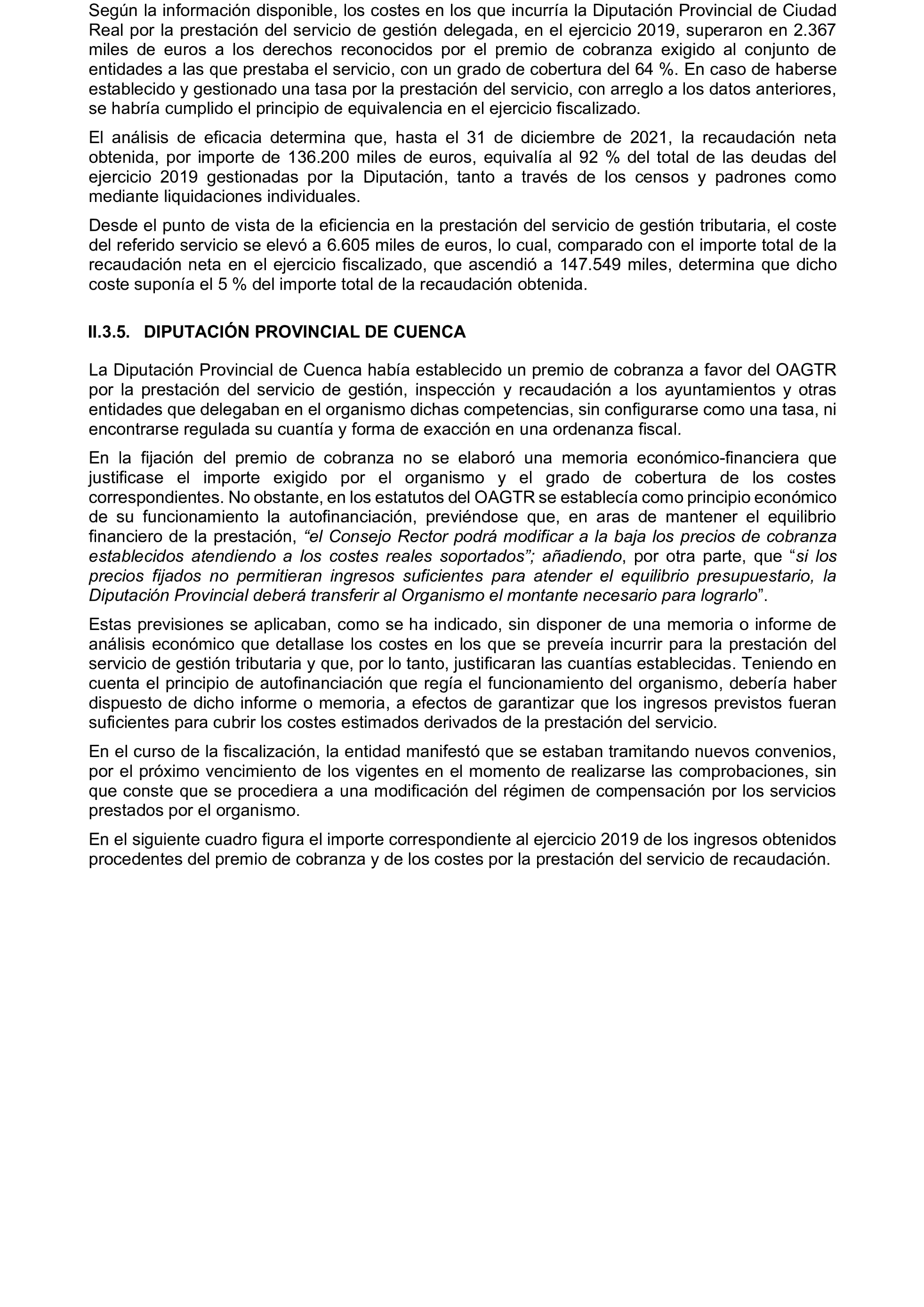 Imagen del artículo Resolución de 19 de diciembre de 2024, aprobada por la Comisión Mixta para las Relaciones con el Tribunal de Cuentas, en relación con el Informe de fiscalización de la gestión, recaudación e inspección delegada por los Ayuntamientos de las Diputaciones Provinciales de Comunidades Autónomas sin órgano de control externo propio, ejercicio 2019.