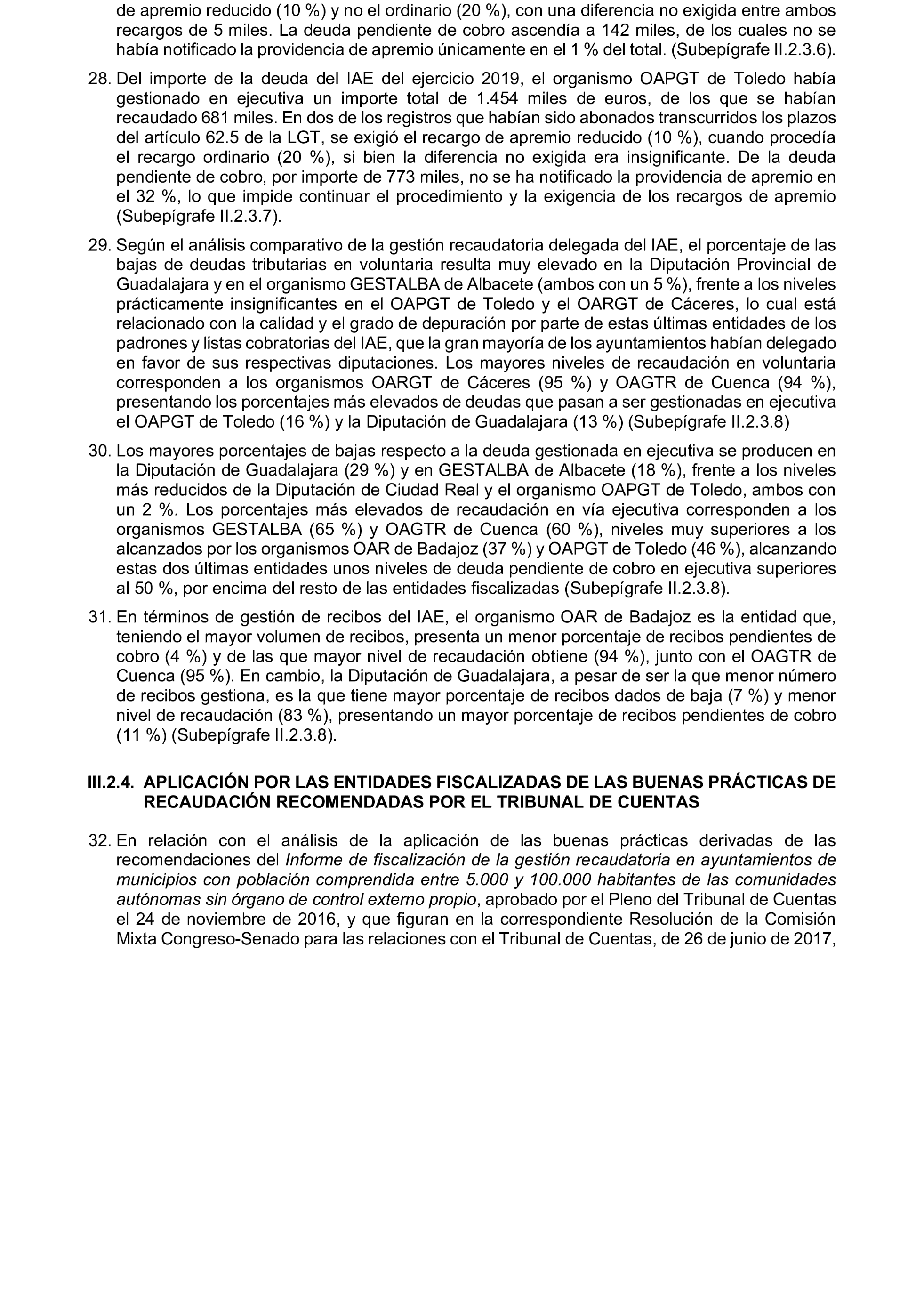 Imagen del artículo Resolución de 19 de diciembre de 2024, aprobada por la Comisión Mixta para las Relaciones con el Tribunal de Cuentas, en relación con el Informe de fiscalización de la gestión, recaudación e inspección delegada por los Ayuntamientos de las Diputaciones Provinciales de Comunidades Autónomas sin órgano de control externo propio, ejercicio 2019.