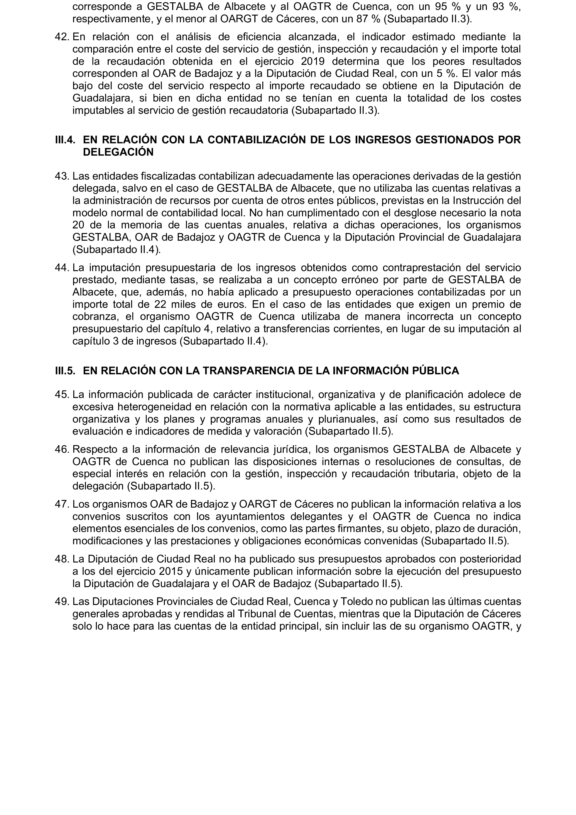 Imagen del artículo Resolución de 19 de diciembre de 2024, aprobada por la Comisión Mixta para las Relaciones con el Tribunal de Cuentas, en relación con el Informe de fiscalización de la gestión, recaudación e inspección delegada por los Ayuntamientos de las Diputaciones Provinciales de Comunidades Autónomas sin órgano de control externo propio, ejercicio 2019.