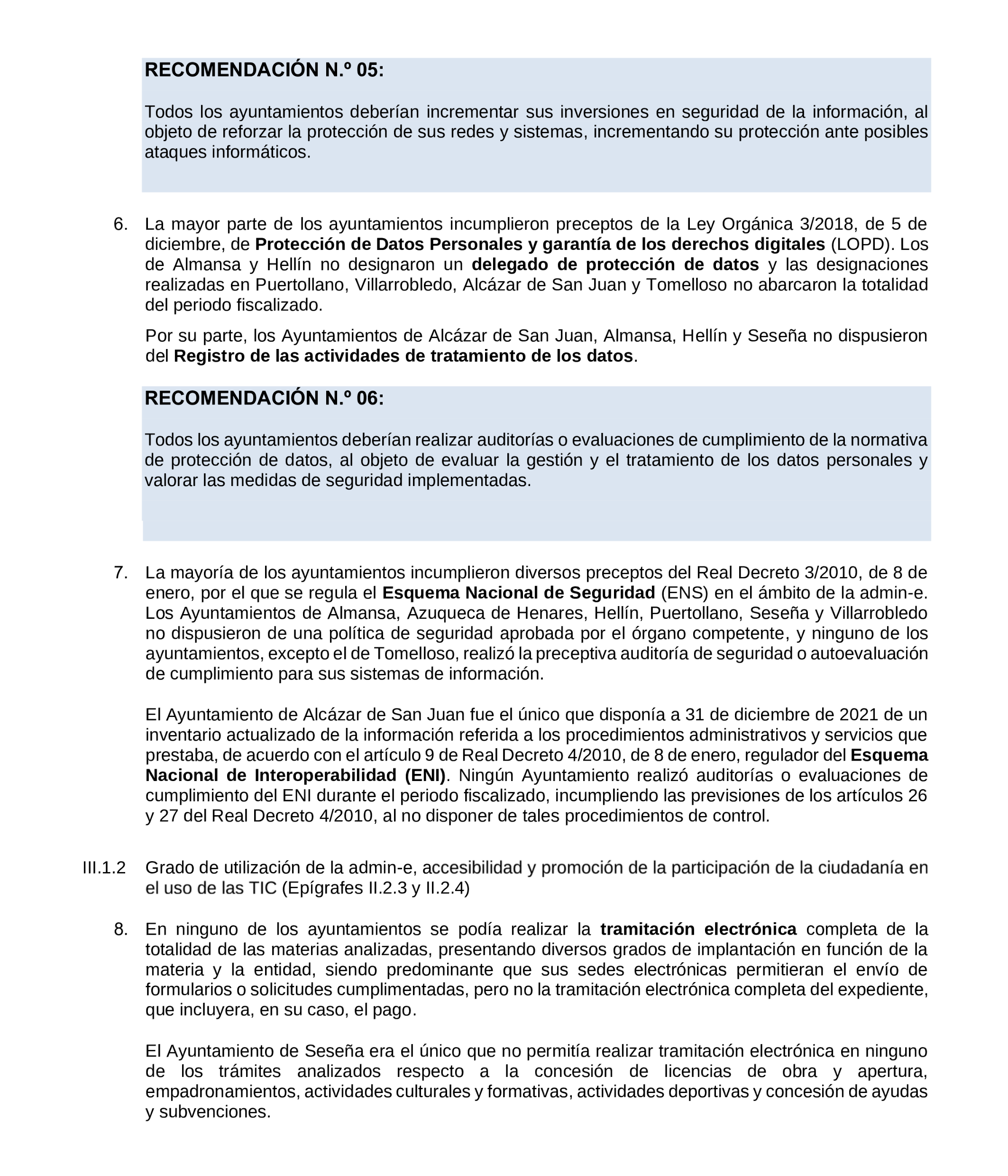 Imagen del artículo Resolución de 19 de diciembre de 2024, aprobada por la Comisión Mixta para las Relaciones con el Tribunal de Cuentas, en relación con el Informe de fiscalización de la implantación de la administración electrónica en los ayuntamientos de municipios de entre 20.000 y 50.000 habitantes de Castilla-La Mancha, ejercicios 2019 a 2021.