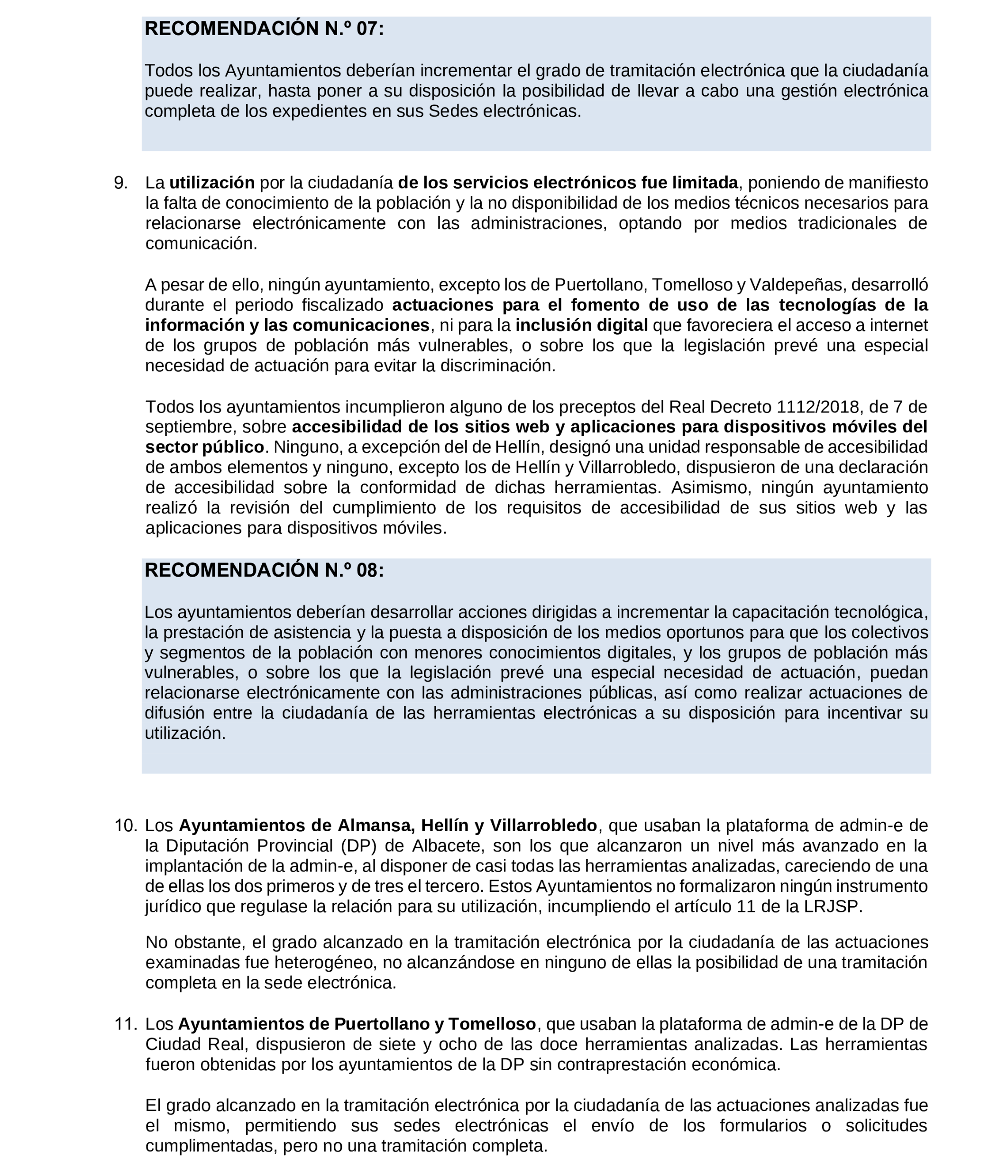 Imagen del artículo Resolución de 19 de diciembre de 2024, aprobada por la Comisión Mixta para las Relaciones con el Tribunal de Cuentas, en relación con el Informe de fiscalización de la implantación de la administración electrónica en los ayuntamientos de municipios de entre 20.000 y 50.000 habitantes de Castilla-La Mancha, ejercicios 2019 a 2021.