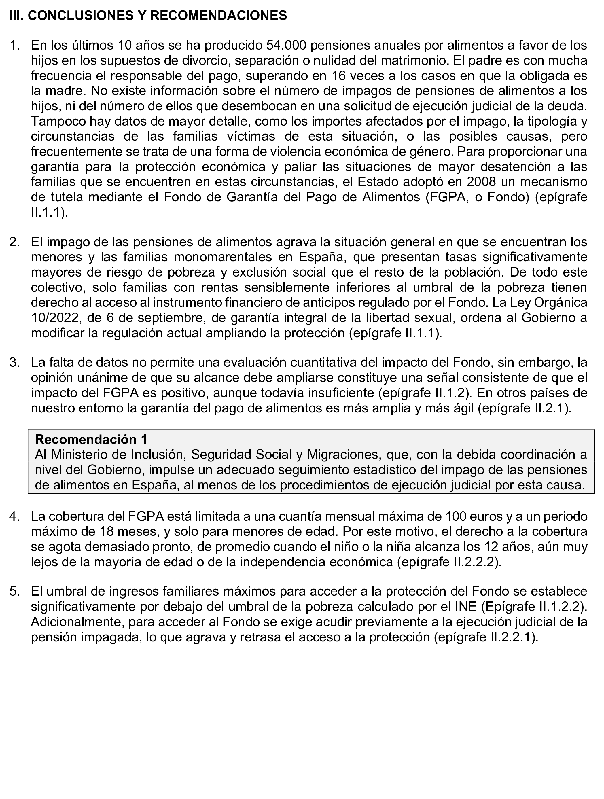 Imagen del artículo Resolución de 19 de diciembre de 2024, aprobada por la Comisión Mixta para las Relaciones con el Tribunal de Cuentas, en relación con el Informe de fiscalización operativa y con enfoque evaluador del Fondo de Garantía del Pago de Alimentos, ejercicio 2022.