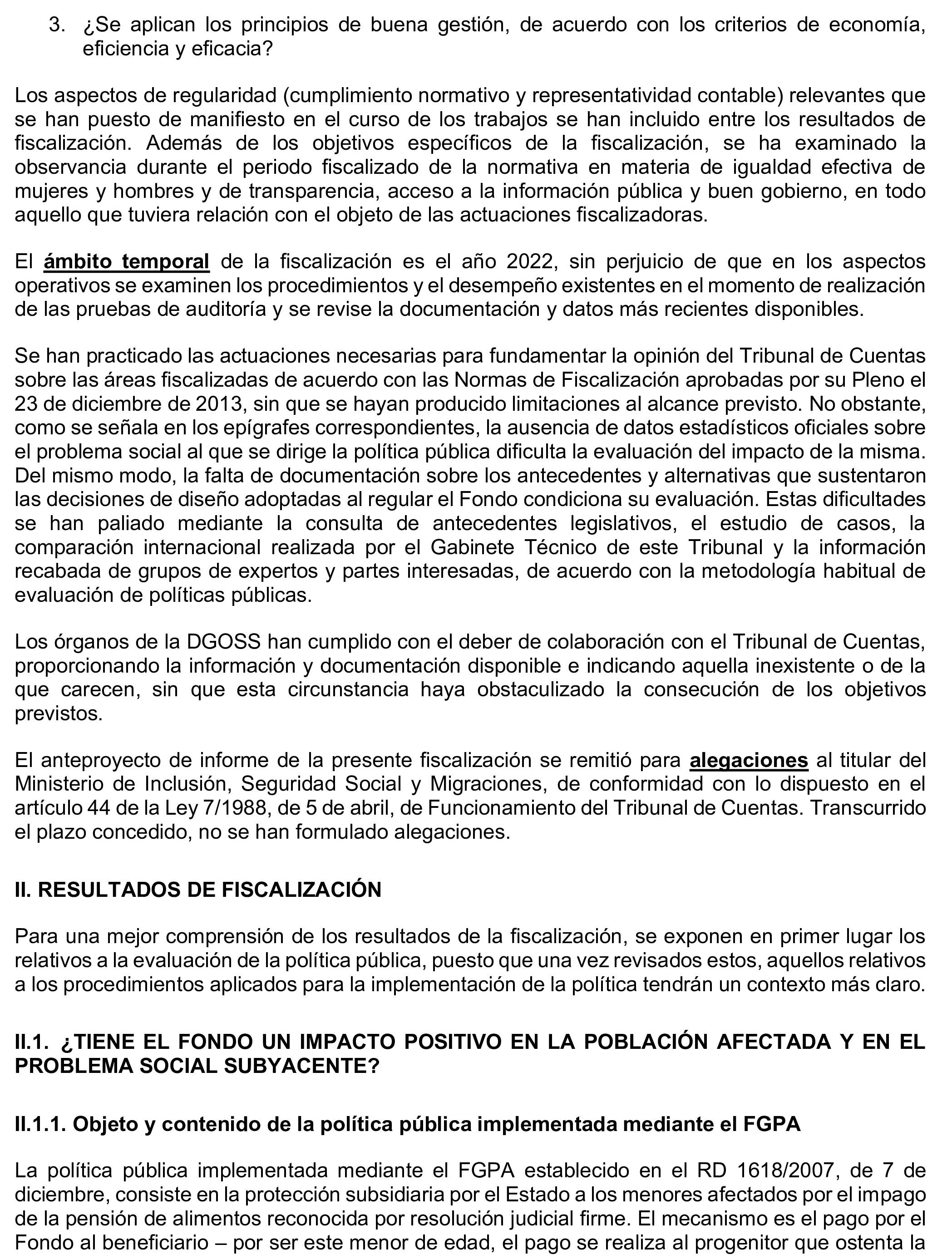 Imagen del artículo Resolución de 19 de diciembre de 2024, aprobada por la Comisión Mixta para las Relaciones con el Tribunal de Cuentas, en relación con el Informe de fiscalización operativa y con enfoque evaluador del Fondo de Garantía del Pago de Alimentos, ejercicio 2022.