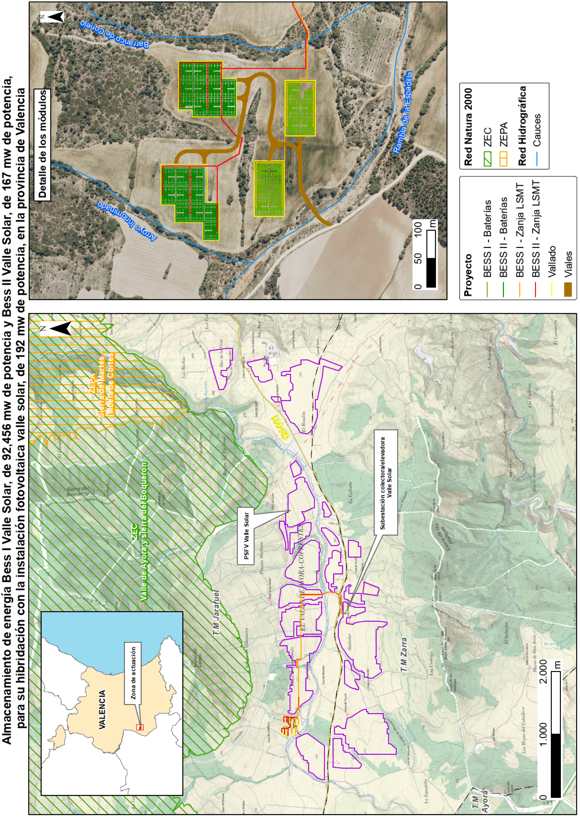 Imagen del artículo Resolución de 2 de abril de 2025, de la Dirección General de Calidad y Evaluación Ambiental, por la que se formula informe de impacto ambiental del proyecto «Almacenamiento de energía BESS I Valle Solar, de 92,456 MW de potencia, y BESS II Valle Solar, de 167 MW de potencia, para su hibridación con la instalación fotovoltaica Valle Solar, de 192 MW de potencia, en la provincia de Valencia».