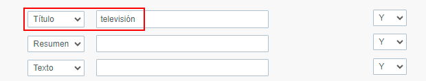Escribir TELEVISION en el campo 'Título'