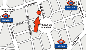 Plano de situación de la sede de Trafalgar